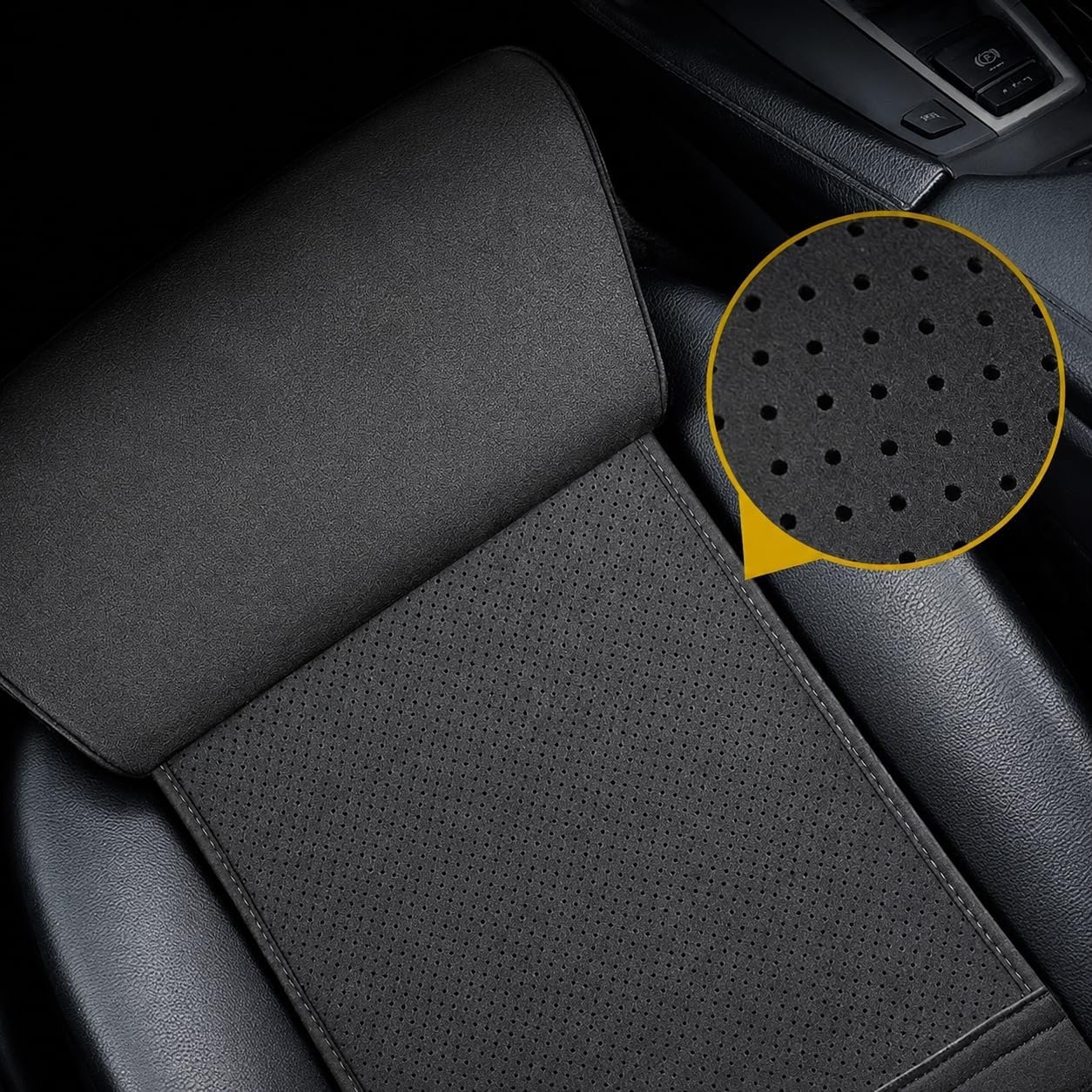JUPENG Car Seat Leg Extender Cushion, Memory Foam Under Thigh Leg Support Pillow with Strap, Non-Slip Base & Removable Washable Cover for Driver Seat and Office Chair, Universal Comfort Pad (Beige)