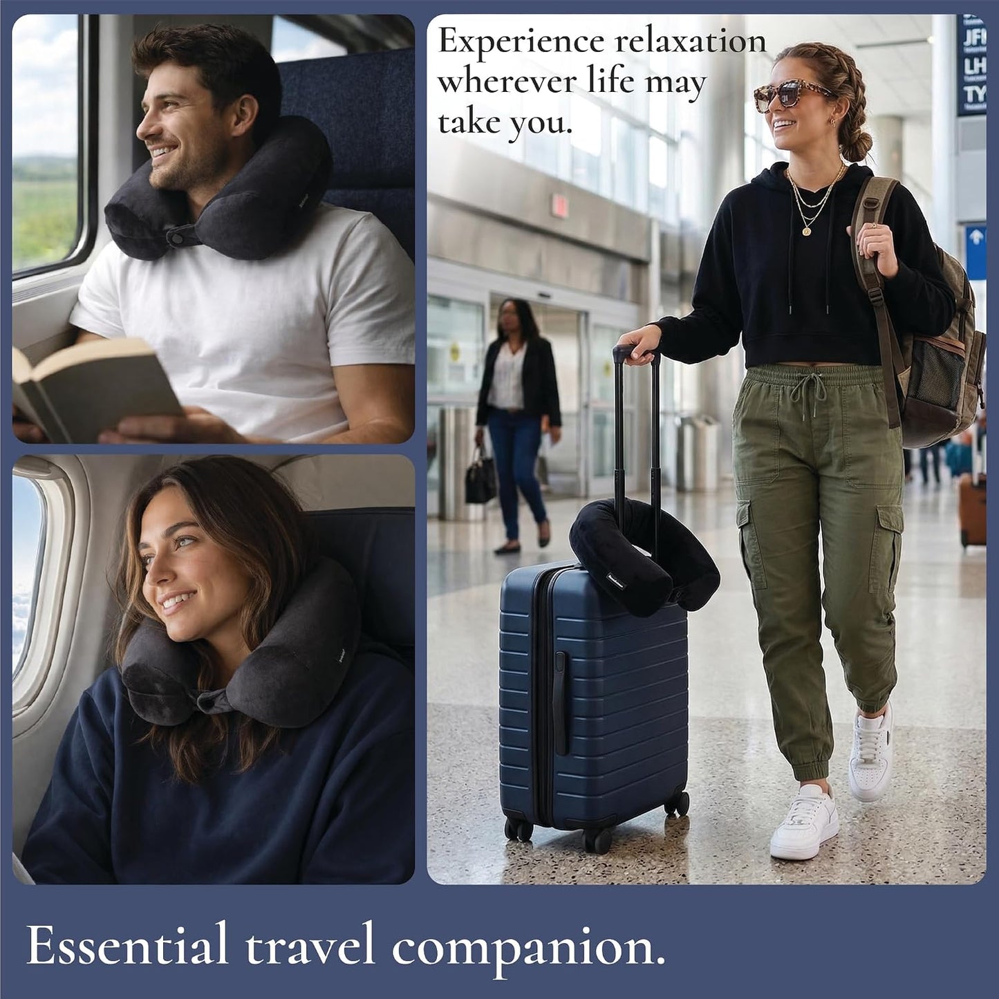 Brookstone Free Form Travel Pillow - Lightweight Flexible Memory Foam Travel Neck Pillow for Sleeping, Car, Airplane & Travel Support, Size: One Size, Black