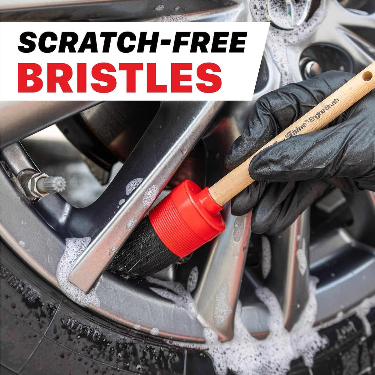 Maxshine Detailing Brushes Set (3-Piece) – Brush Width: 0.8", 1.3", 1.8" – Scratch-Free Soft Bristles, Ergonomic Grip – Versatile Car Detailing for Interior & Exterior