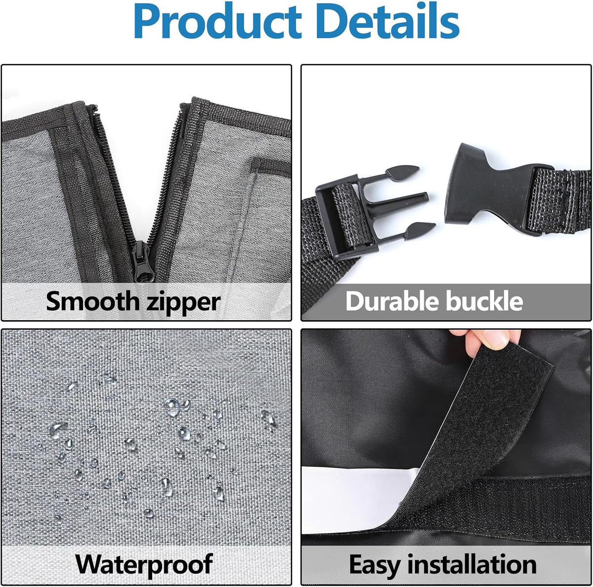 Hovom Car Trunk Organizer, Large Capacity Trunk Organizer for SUV, Detachable Vehicle Seat Back Hanging Storage Organizer with Zippers, Waterproof Car Storage Bag with 7 Pockets (Gray)