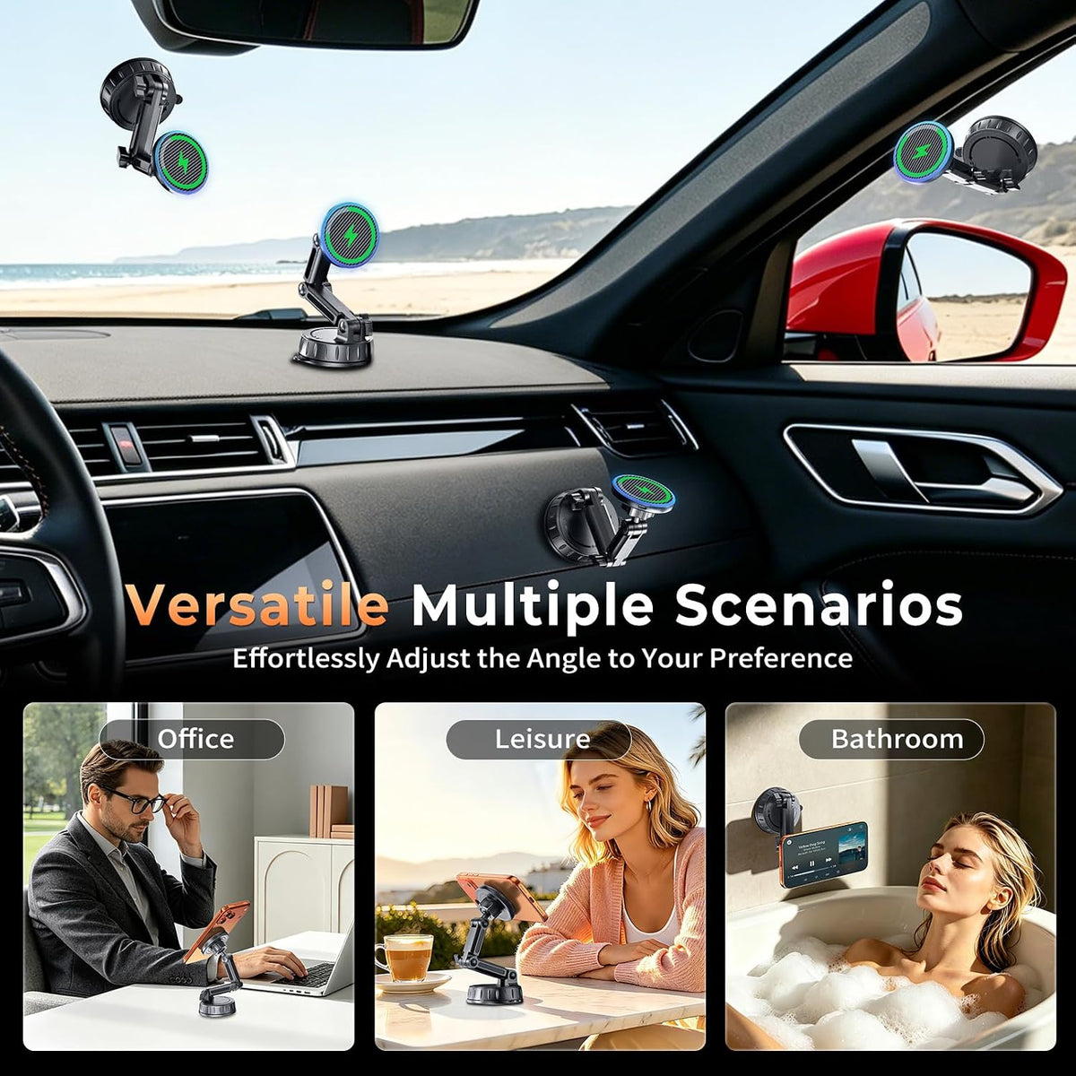 for MagSafe Car Mount Charger, Strong Magnetic Phone Holder for Your Car