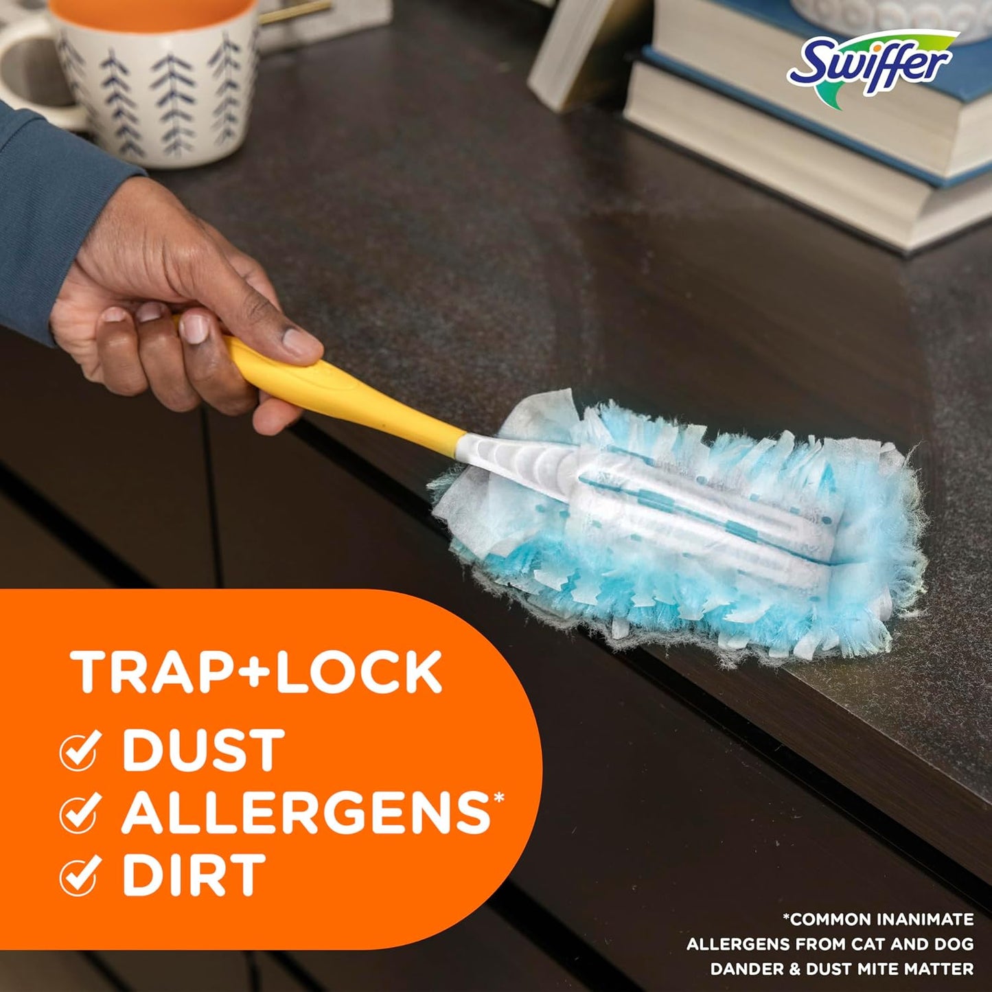 Swiffer Dusters Refill for Cleaning, Made by SWIFFER, Feather &amp; Microfiber Duster Disposable Alternative, for Dusting Furniture, Blinds, Ceiling Fans, Walls, Helps Remove Allergens, Unscented, 18ct