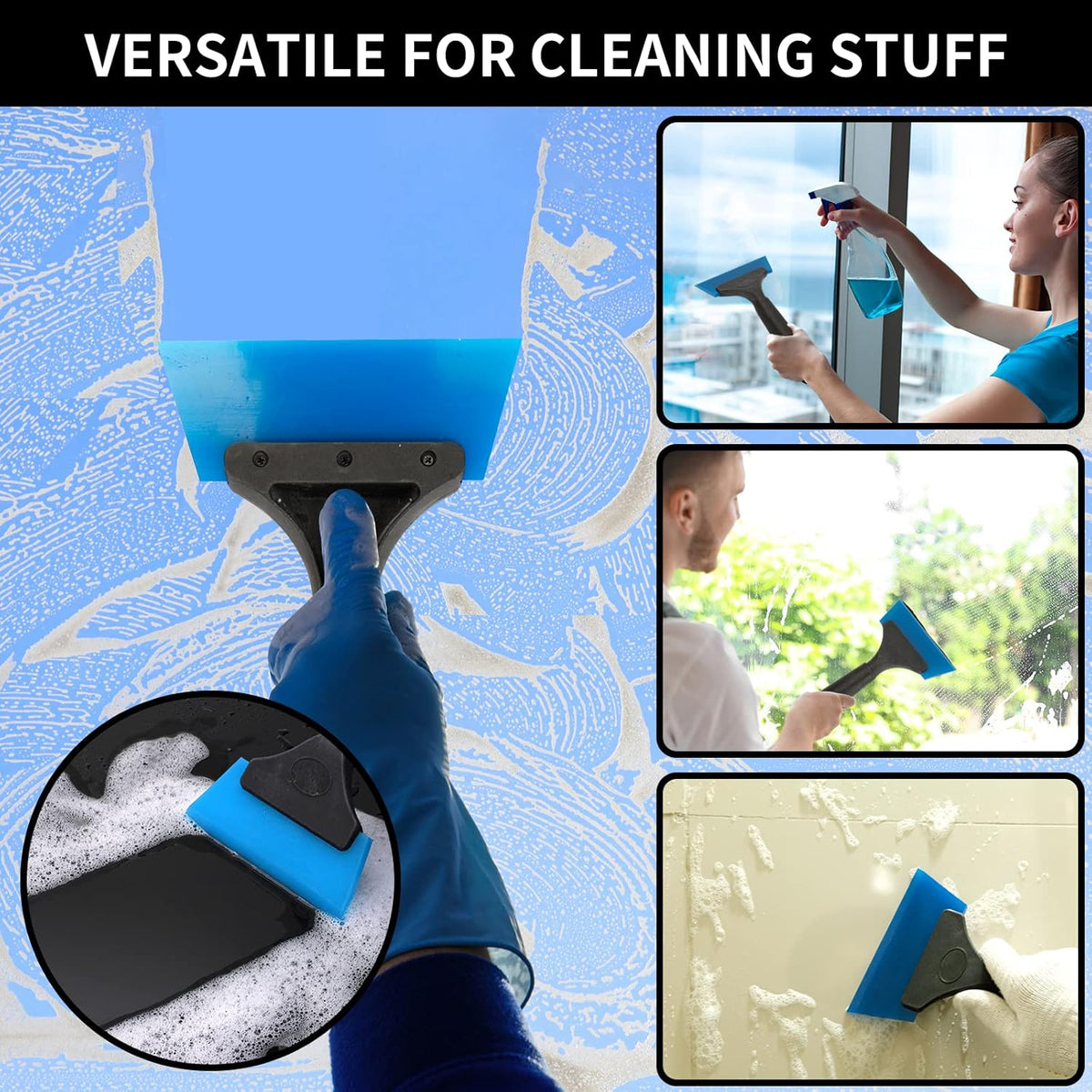 3 Pack Tint Squeegee, Small Squeegee for Car Windows, 5", 3 Colors
