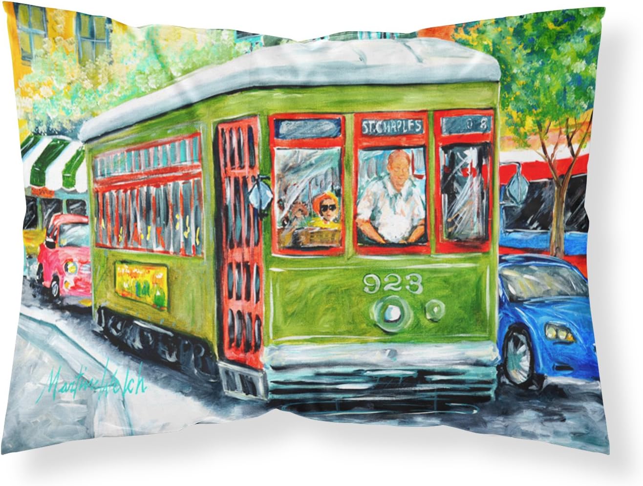 Caroline's Treasures MW1091PILLOWCASE Streetcar Next Stop Audubon Park Fabric Standard Pillowcase Lightweight Super Soft Easy Care Decorative Artwork Pillowcase, Standard