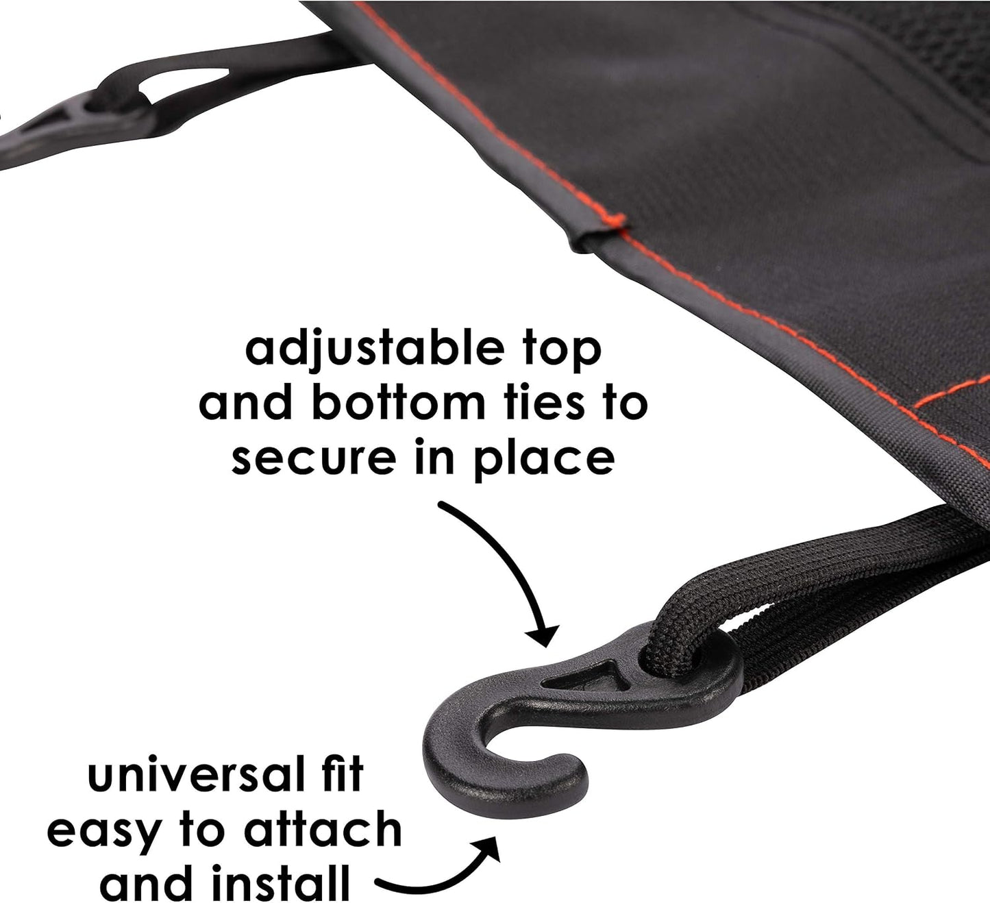 Diono Stow 'n Go Car Back Seat Organizer for Kids, Kick Mat Back Seat Protector, with 7 Storage Pockets, 2 Drinks Holders, Water Resistant, Durable Material, Black , 18x10x9 Inch (Pack of 1)
