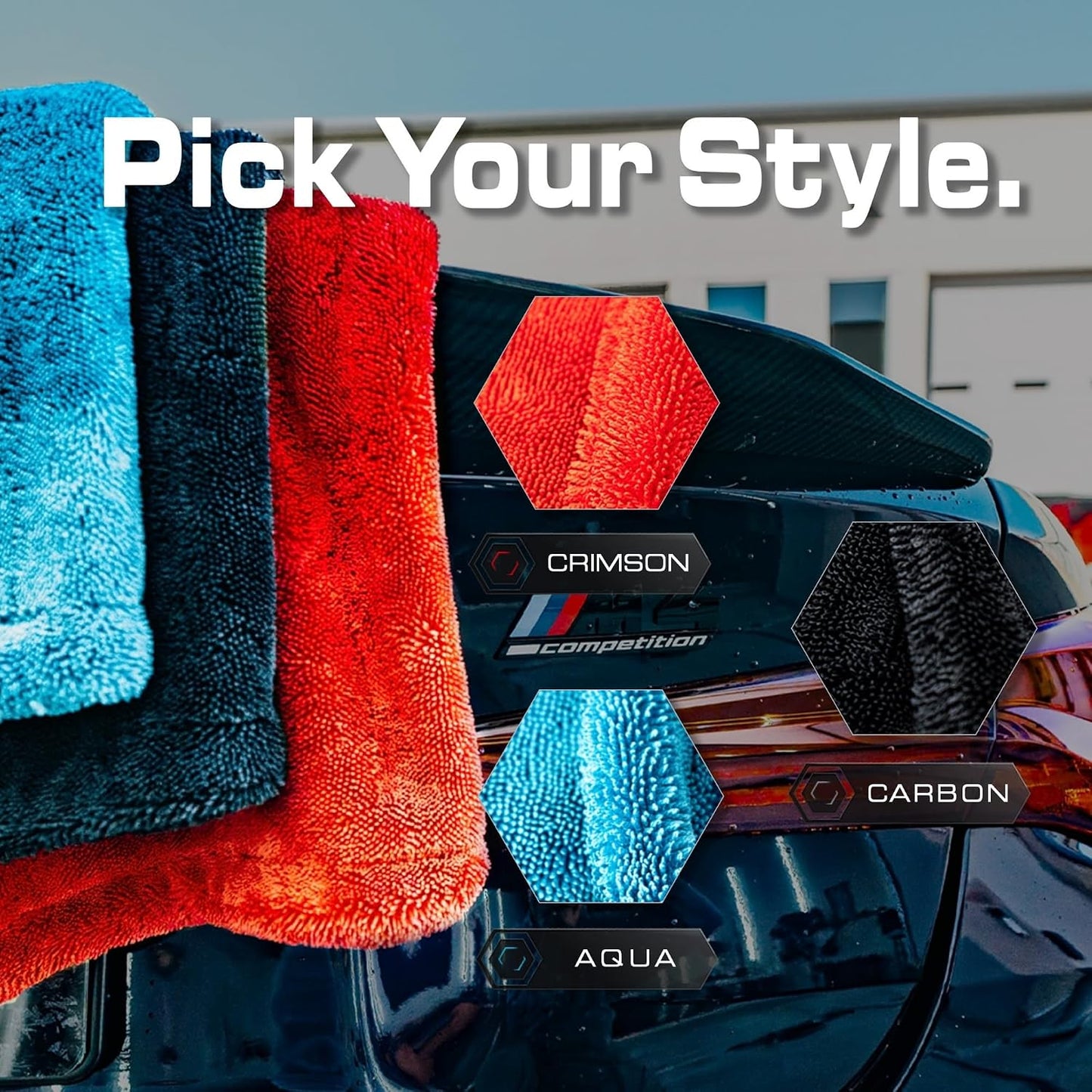 Blackline Car Drying Towel - 2ft x 3ft XL-Popular Pick Among Detailing Pros - 1300 GSM Microfiber Towel - Absorbs Over 8lbs of Water - Leaves No Streaks, Spots or Scratches - Dries an Entire Car