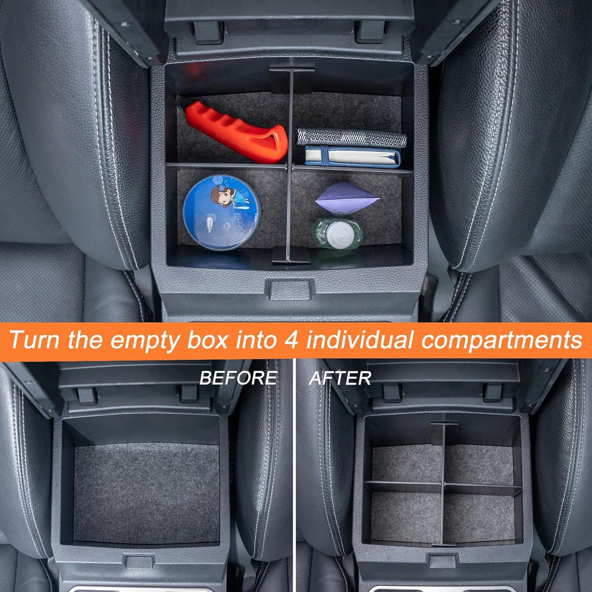 JKCOVER 2PCS Armrest Organizer Box Compatible with 2024-2026 Toyota Tacoma