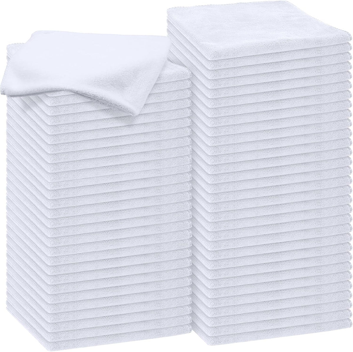 Nuenen Car Microfiber Clean Cloths, White, 16 x 16 Inch, 60 Pcs