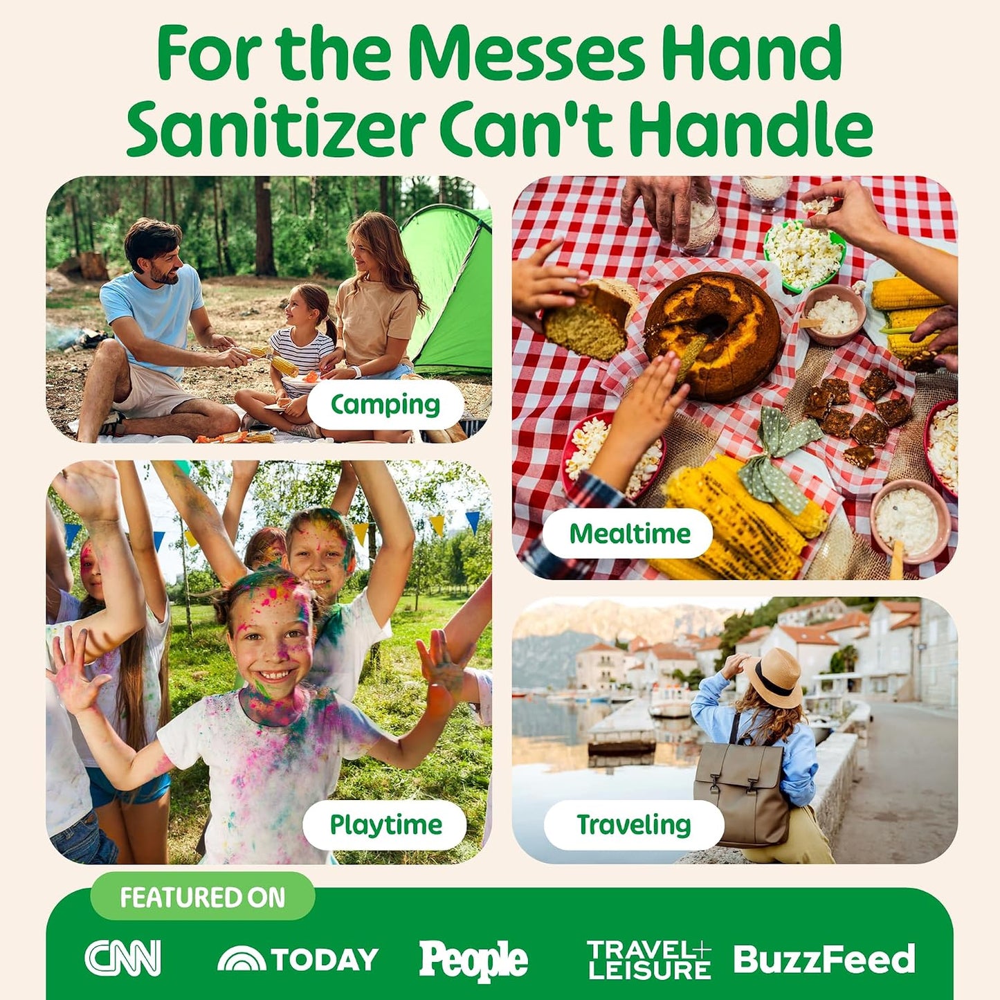 Fomin Mini Hand Sanitizer Wipes 30 Pack (8 Count) - Variety Pack Mini Wet Wipe - pH Balanced, Biodegradable On The Go Hand Sanitizing Wipes - Hypoallergenic, Plant-Based Travel Wipe