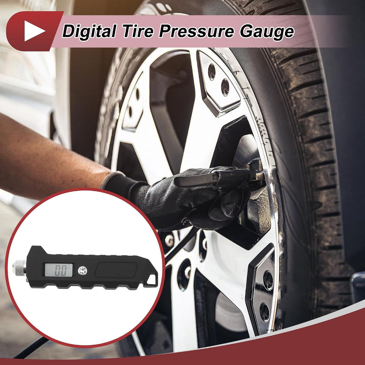 1 Pc Universal Tire Pressure Gauge Without Battery 0-250PSI Air Pressure Meter for Cars
