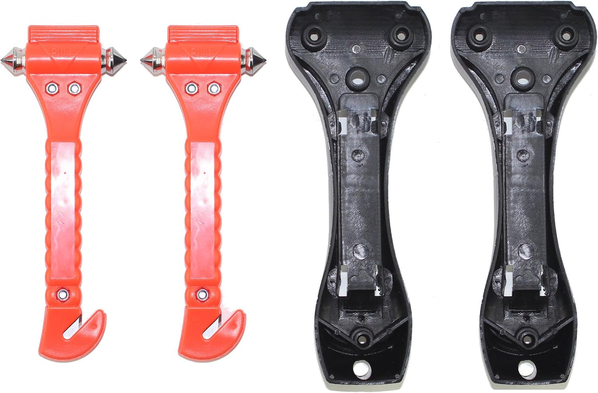 2 Pack Car Safety Hammer with Carbide Tip - Emergency Vehicle Escape Tool - Seat Belt Cutter - Window Punch - Auto Glass Breaker - Rescue Survival Kit