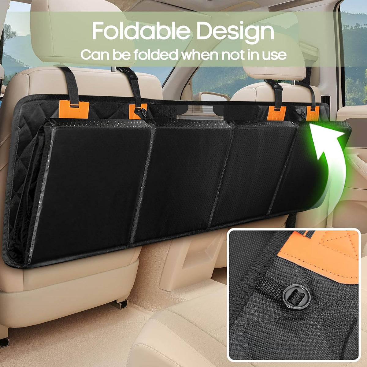Dog Car Seat Cover for Back Seat, Hard Bottom Back Seat Extender