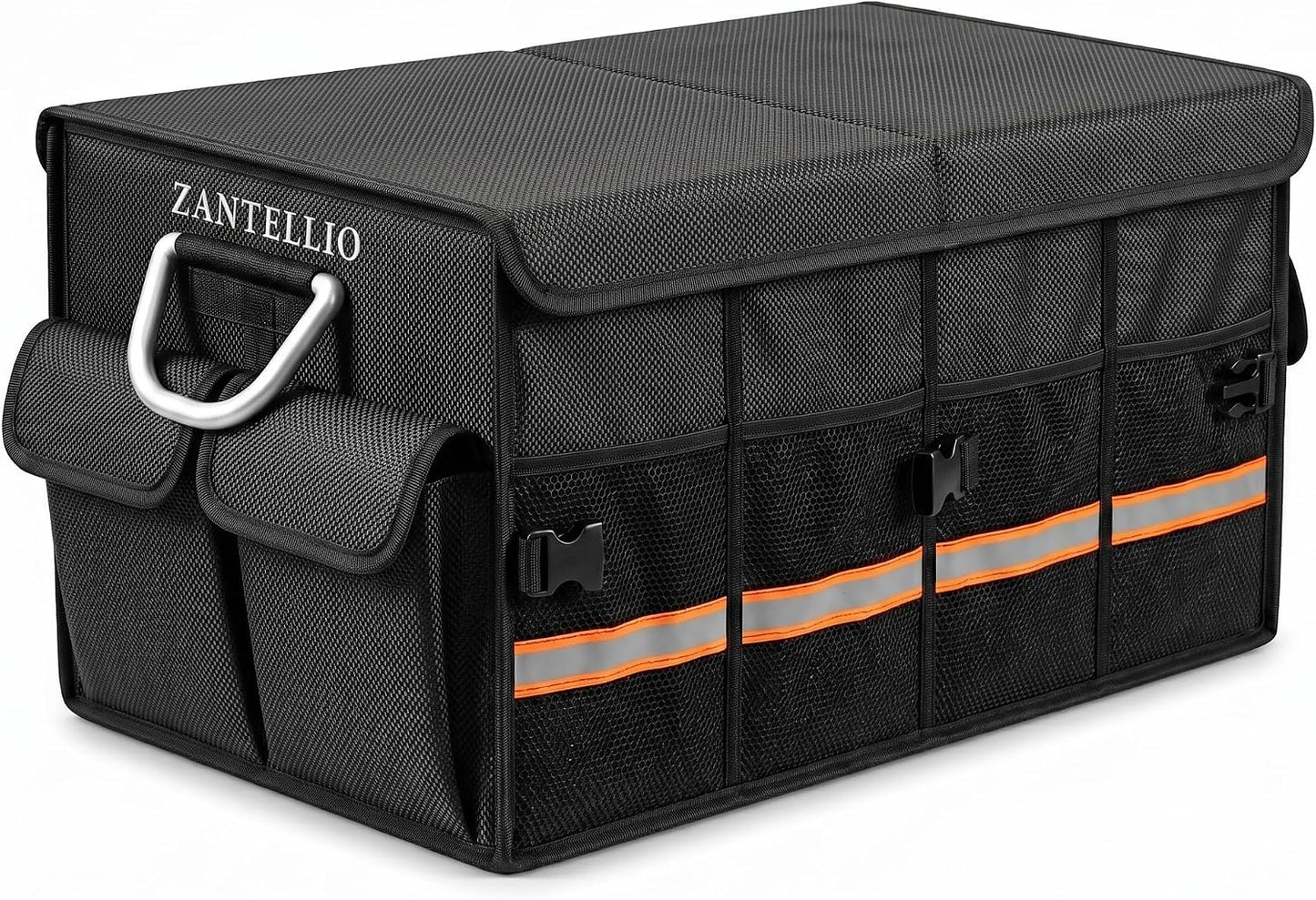 Premium Car Trunk Organizer, Heavy Duty Foldable SUV Storage Box with Non-Slip Bottom, Waterproof Oxford Cloth, Large Capacity Sturdy Cargo Organizer for Car, Truck