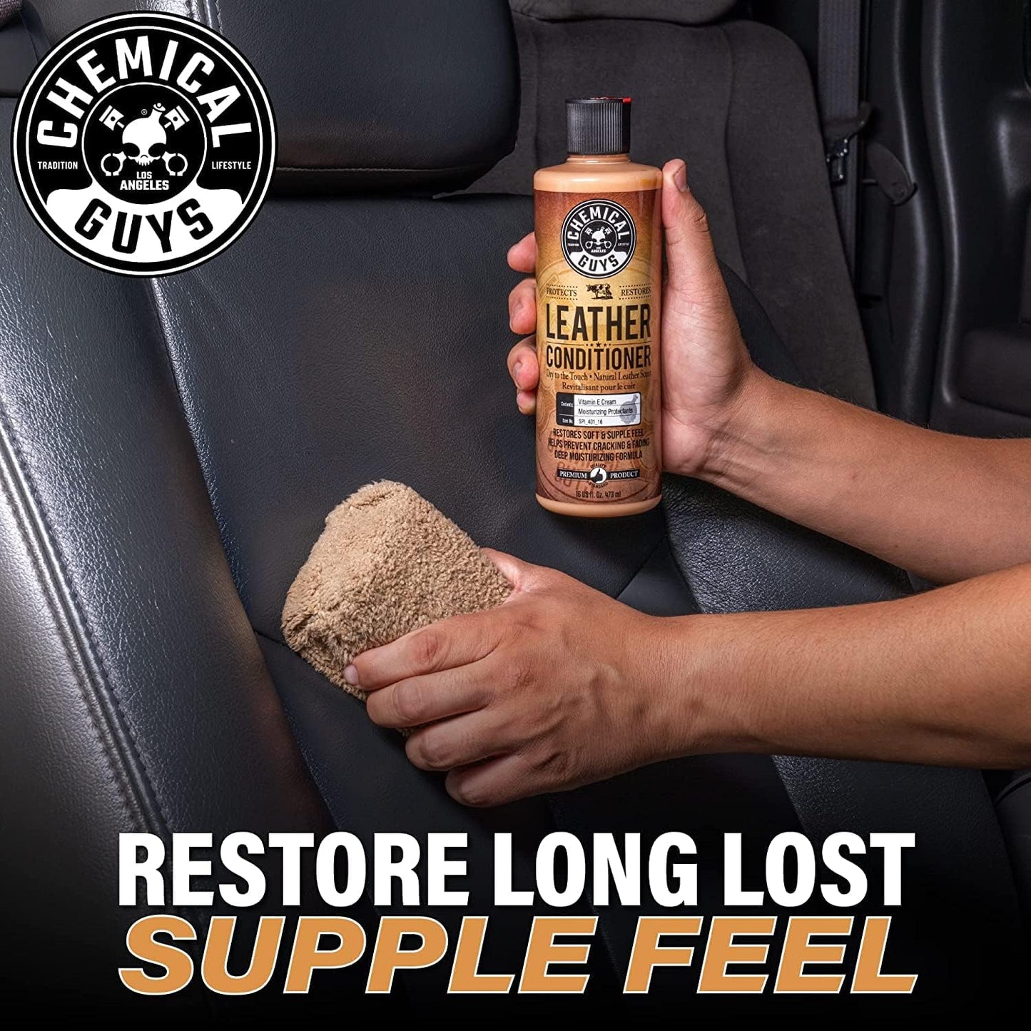 Chemical Guys Leather and Microfiber Car Detailing Kit with Cleaner, Conditioner and Towels (9+12=21 Pieces)