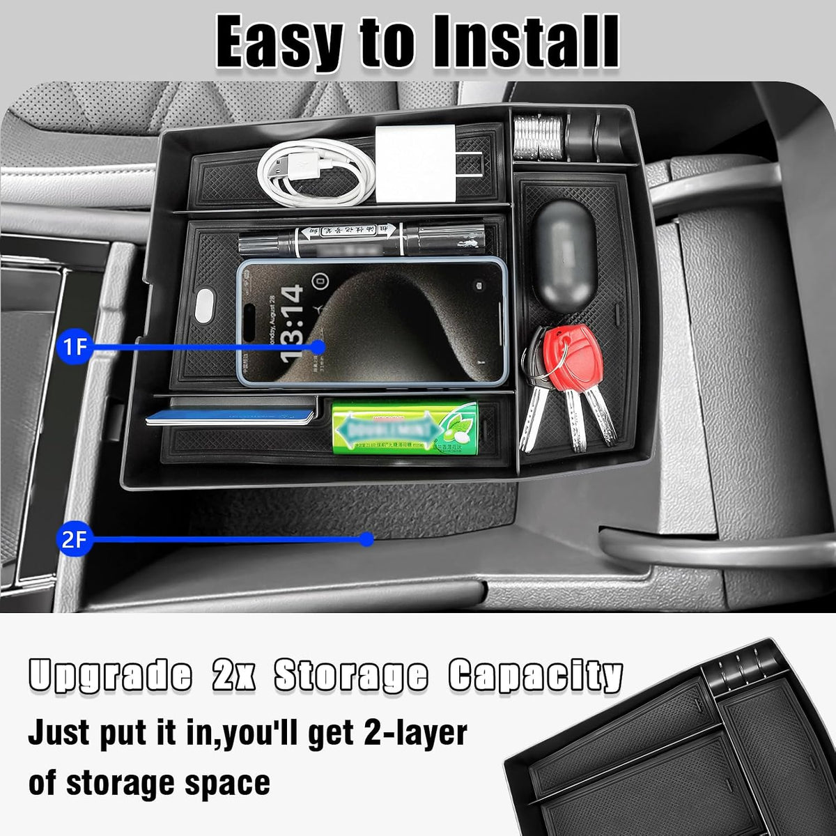 Center Console Organizer for 2024-2026 VW Atlas/Cross Sport