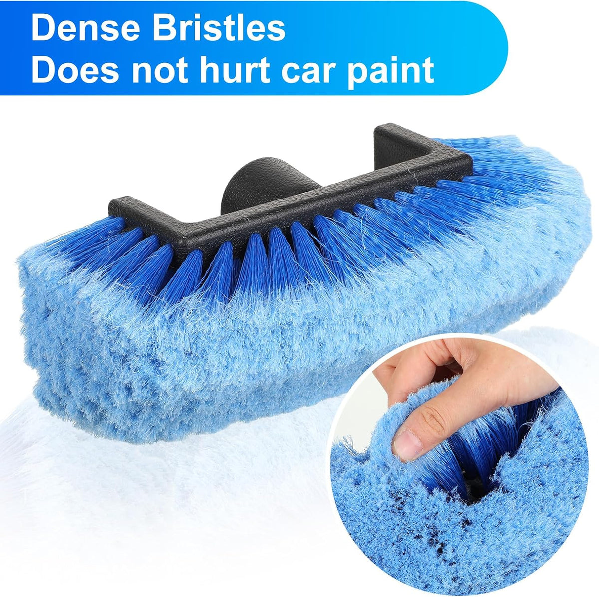 Tanlade 2 Pcs Car Wash Brush Heads Soft Bristle Flow Thru,10 Inch,Blue