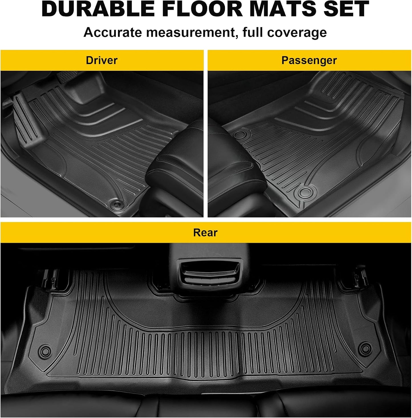 Floor Mats for 2012-2016 Honda CR-V EX & LX & SE (NOT Fit EX-L & Touring) | All Weather Protection TPE Floor Liner,1st & 2nd Row, Black