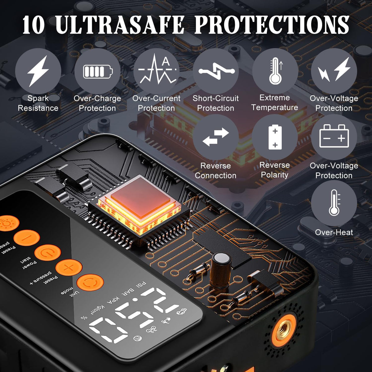 Car Jump Starter 2000A with Tire Inflator