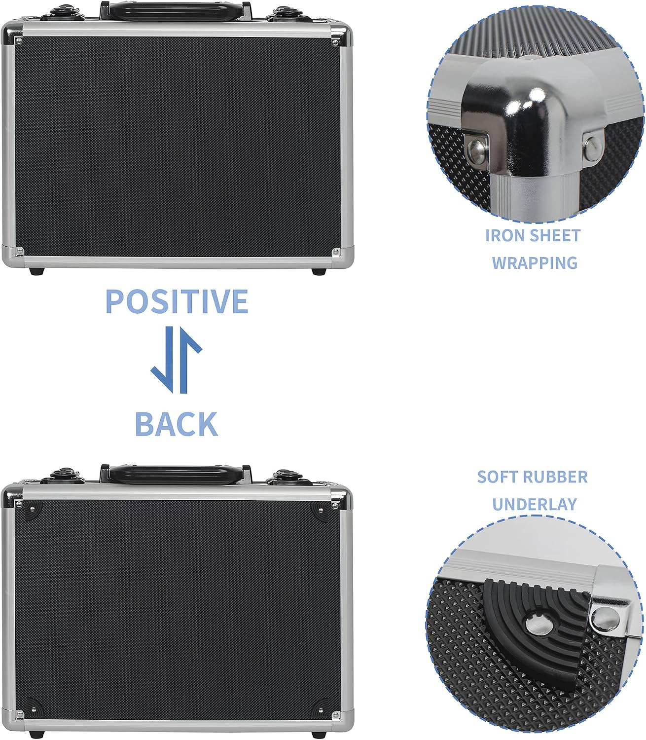 14 Inch Hard Shell Carrying Case Ideal for Wireless Mic System Storage & Camera Gear Transportation, Aluminum Alloy Sturdy Build, Customizable Pre-Diced Foam, Black