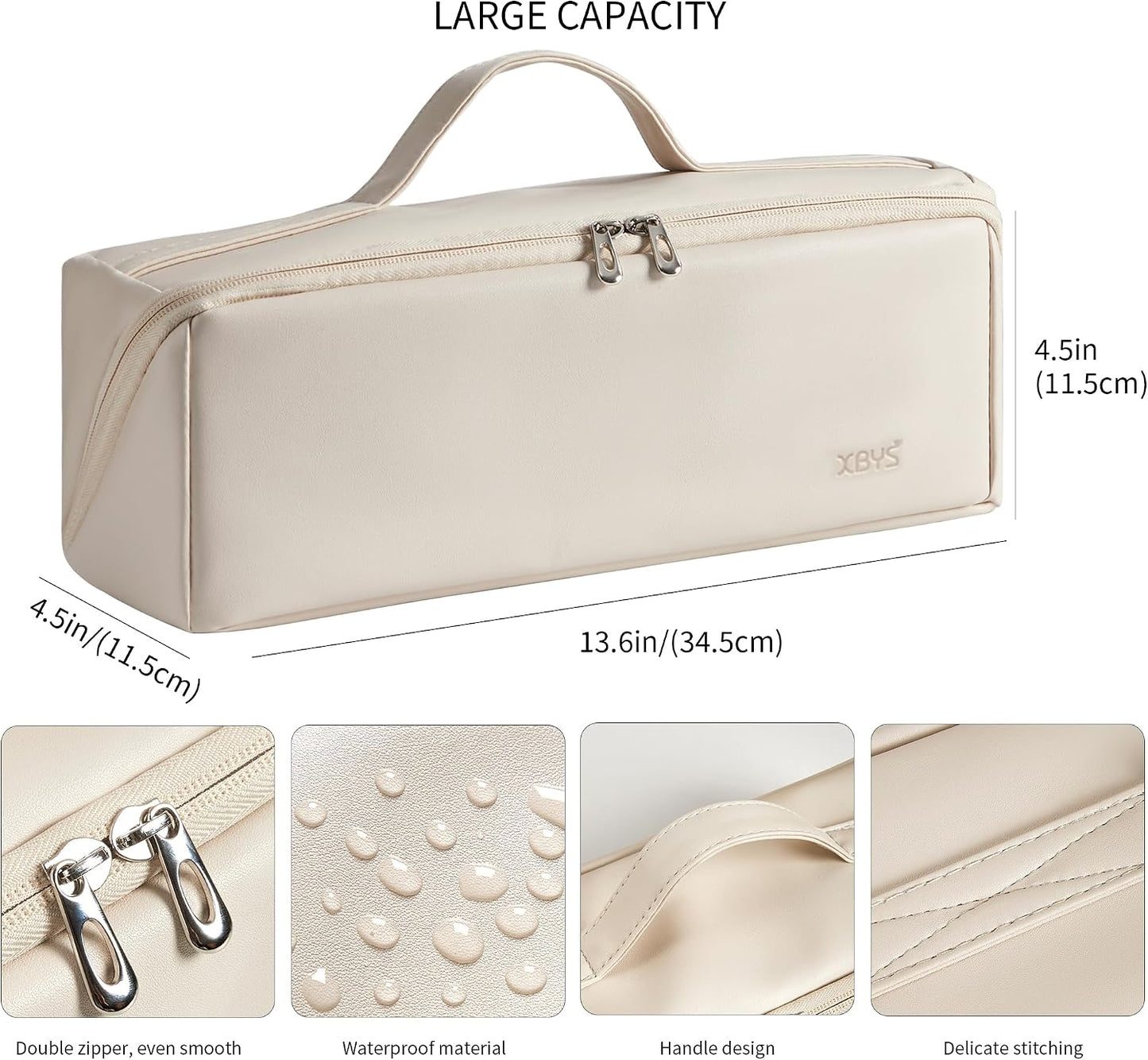 Veki Travel Storage Case for Dyson Airwrap Styler, Large Opening Travel Storage Bag Compatible for Shark Flexstyle Air Styling & Drying System, Portable Carrying Organizer for Hair Curler (Off-White)