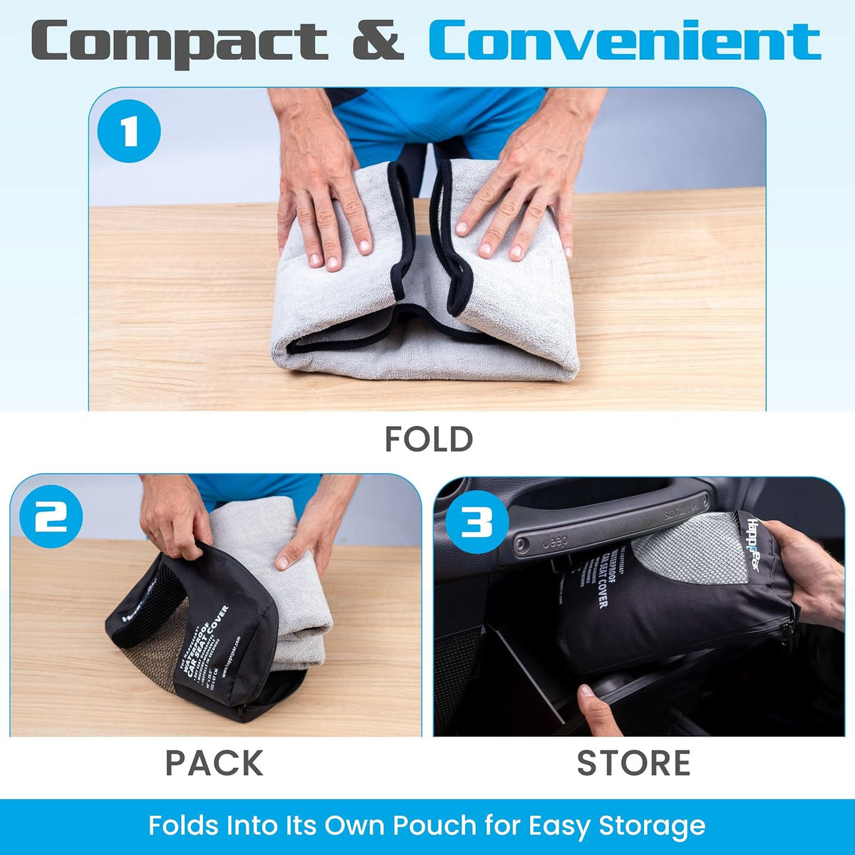 HAPPEGEAR Happeseat Waterproof Car Seat Cover & Protector, Silver