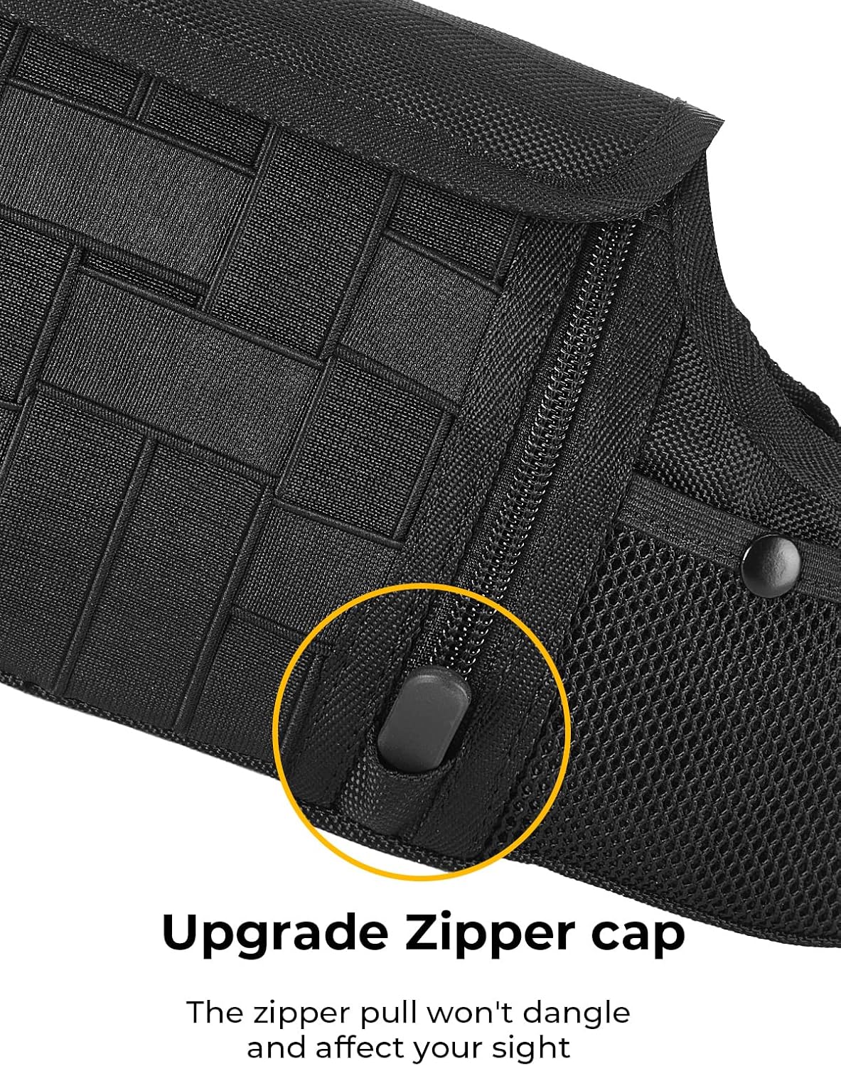 Upgraded Sun Visor Organizer Compatible with Wrangler JK 2007-2009, QMPARTS Driver's Side Front Tactical Visor Storage Cover Molle Webbing Visor Storage Holder Pouch, Multi-Pocket Net Zipper