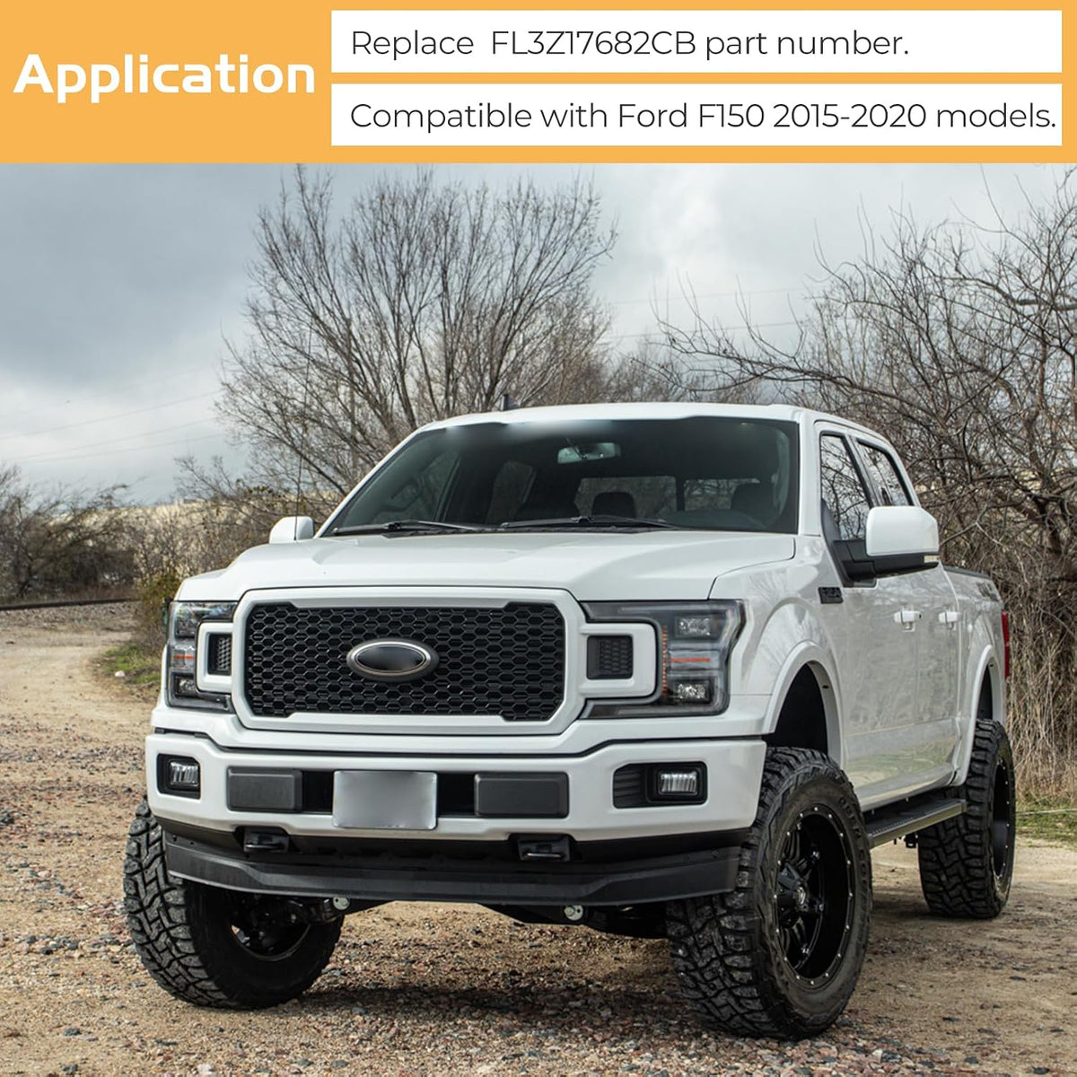 Right Passenger Side Door Mirror Assembly Compatible with Ford F150 2015-2020 with Turn Signal, Power Heated, Blind Spot Glass Replaces ‎FL3Z17682CB (6 Pins)