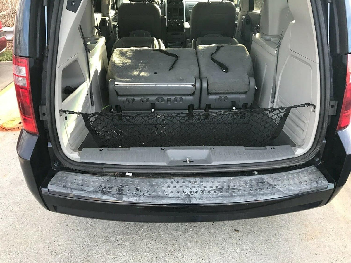 Rear Trunk Organizer Cargo Net for Dodge Grand Caravan 2008-2020 – Envelope Style Cargo Net for Van - Premium Mesh Elastic Car Trunk Organizer - Compatible with Grand Caravan