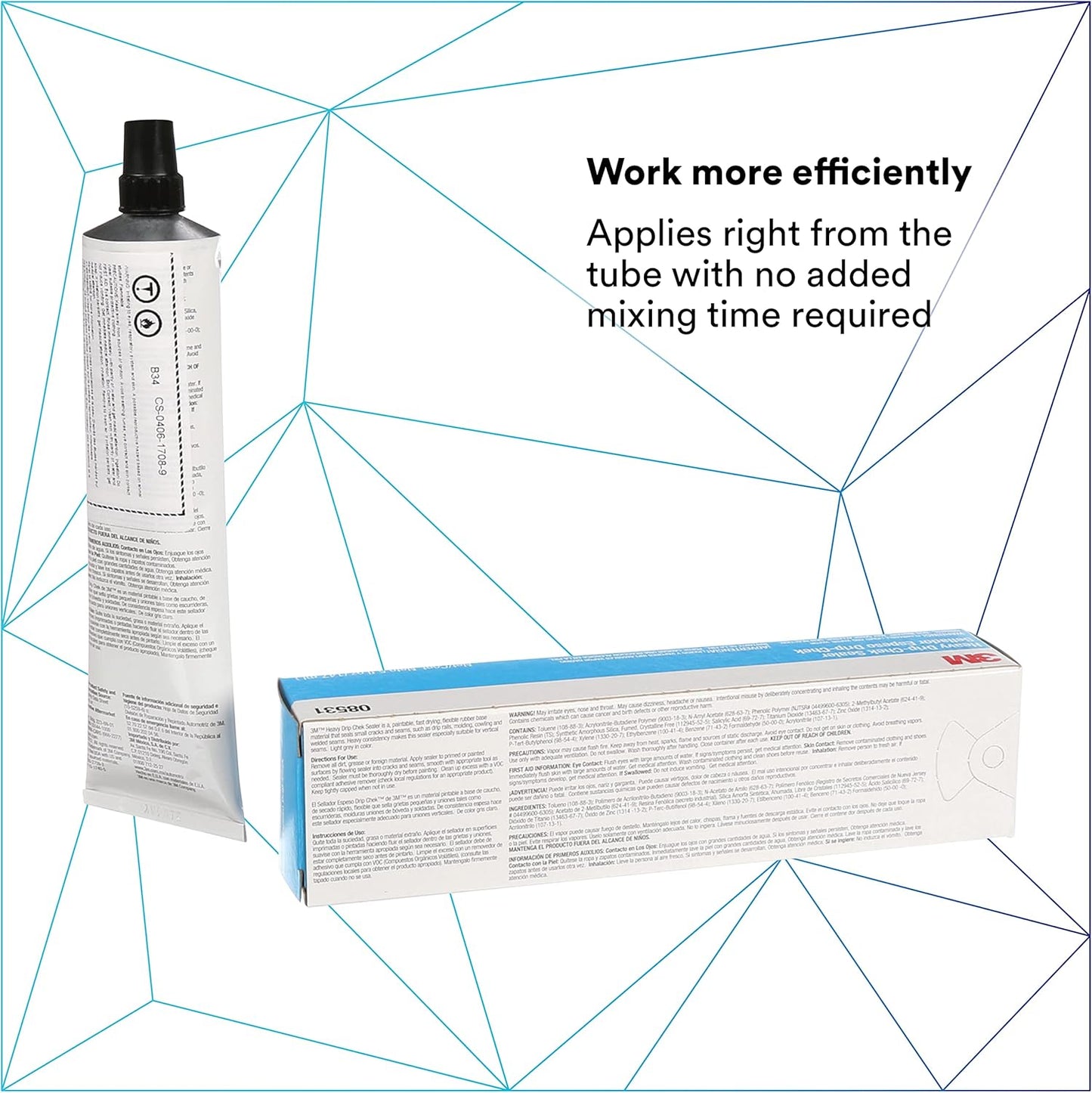 3M Heavy Drip-Chek Sealer, 08531, Heavy-Based, Weather-Resistant, Non-Sagging, 5 oz Tube , Black
