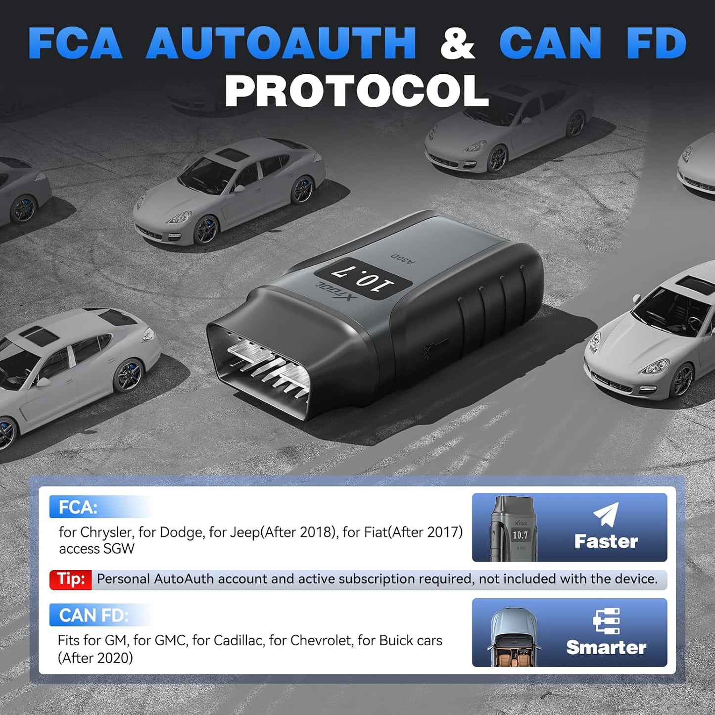 XTOOL Anyscan A30D OBD2 Scanner Diagnostic Tool - Bidirectional Scan Tool Wireless - Lifetime Updates & 19 Resets Crank Sensor EPB Throttle Relearn - Full System Car Code Reader for iPhone & Android