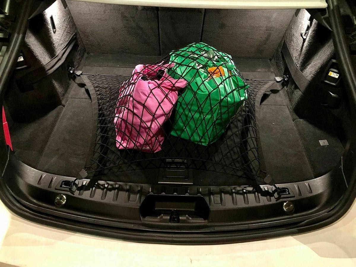 Rear Trunk Organizer Cargo Net for BMW X1 2010-2026 – Floor Style Cargo Net for SUV – Premium Mesh Elastic Car Trunk Organizer Vehicle Carrier Storage – Compatible with X1