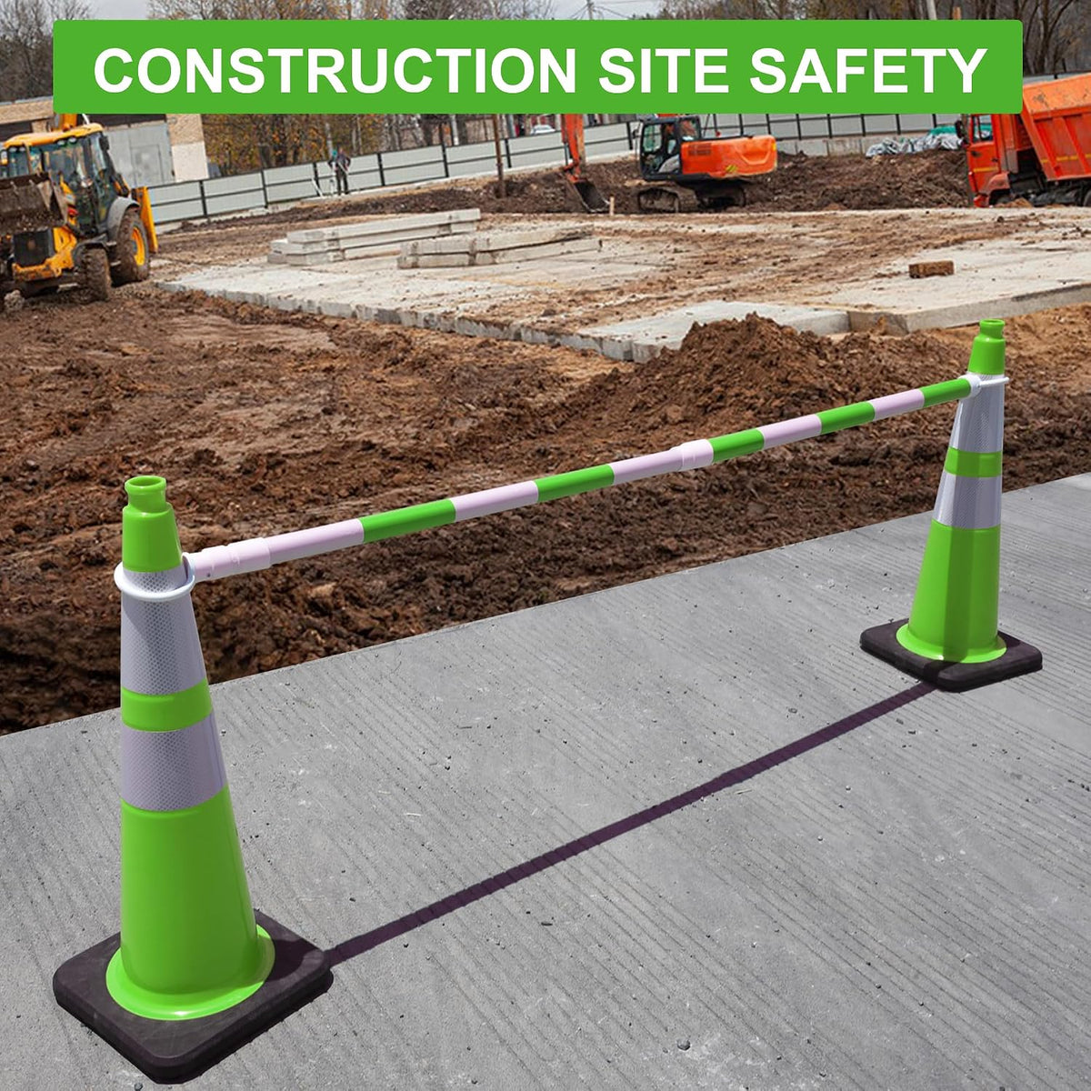 OrangeStar 8 Pack 28" Traffic Safety Cones, Green Cones Construction Cones