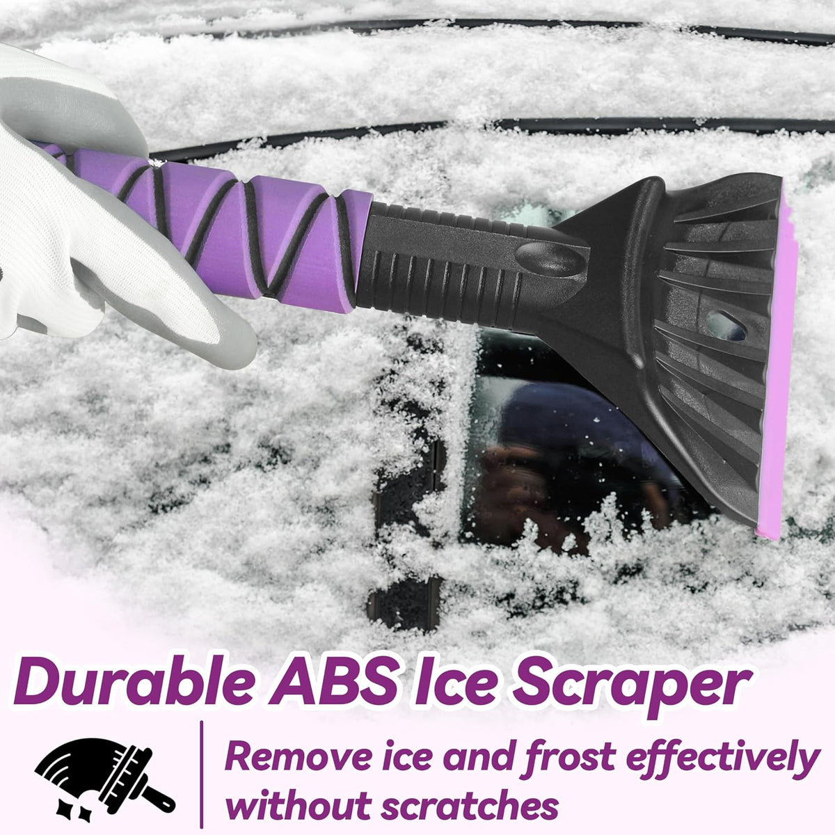 Gardzen 32" Snow Brush and Ice Scraper for Car Windshield, 2-in-1 Car Snow Brush and Ice Scraper, Extendable Snow Scraper with Brush, Snow Removal for Cars SUVs