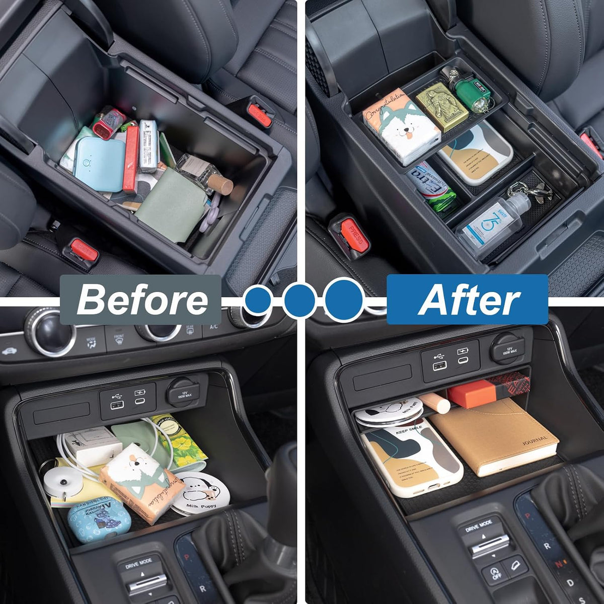 PIMCAR 4PCS Center Console Organizer Set for 2023-2026 Honda CRV