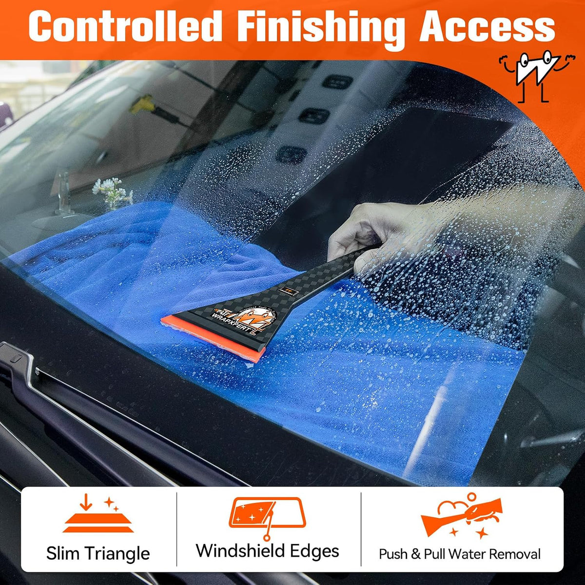 WRAPXPERT Window Tint Tools Kit, 3 Pack Window Tint Squeegee for Windshield Auto Tinting, Professional Long Handle Tinting Squeegee for Front Windows, Rear Glass, Side Doors for Car, SUV Van Glass