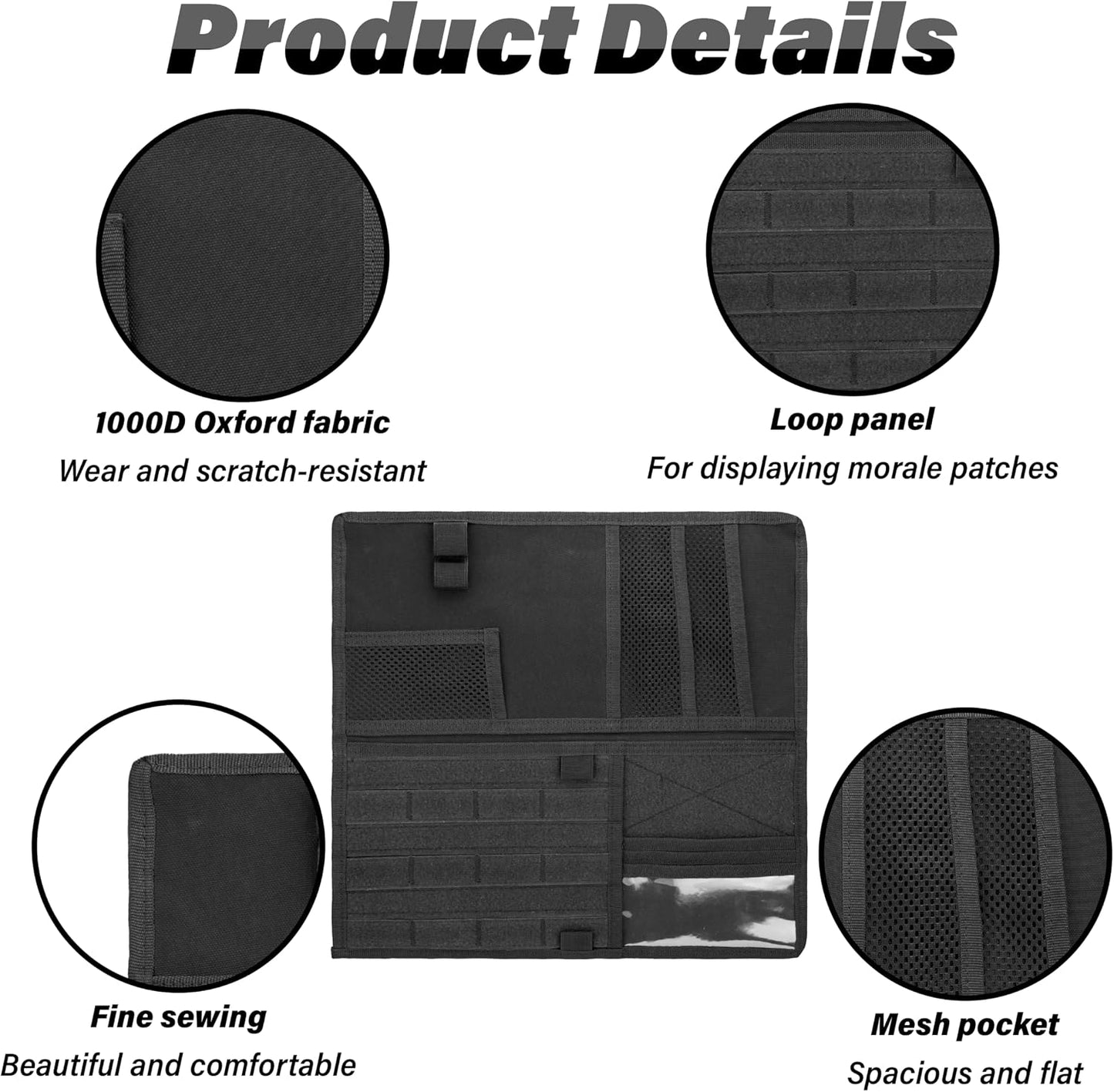 Tactical Visor Organizer, Car Visor Organizer, Sunvisor Organizers, Tactical Visors Cover Molle Webbing, Truck Accessories for Men, Car Sunshade Storage Pouch (Black)