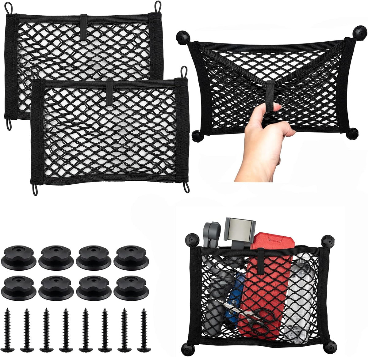 2-Pack Small Mesh Storage Pocket Organizer 14.3"x9.5"