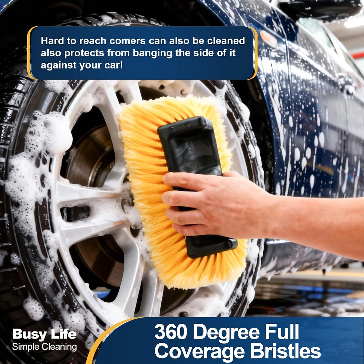 Yocada Five-Sided Car Wash Brush with 61" Long Handle No Scratch