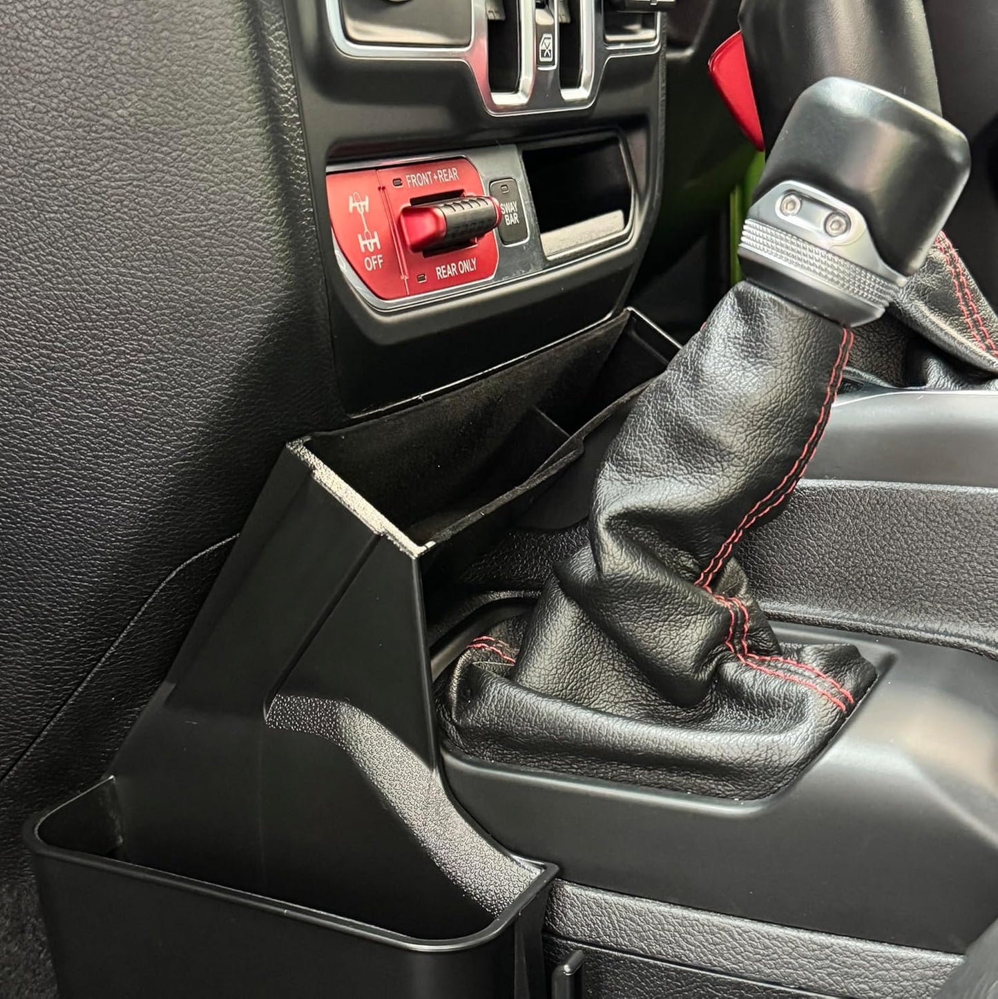 JVMA 4 Hooks Center Console Organizer Gear Shift Tray 3 PCS All Lined | for Jeep Wrangler JL JLU 4xe 2026 2025-2018 & Jeep Gladiator JT 2026-2020 Rubicon Sahara Interior Accessories Upgrade Patent