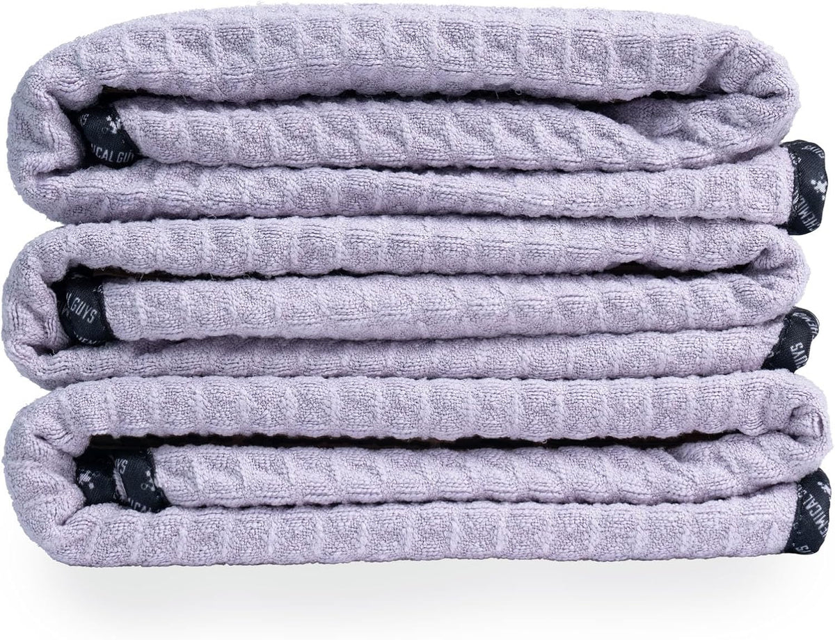 Chemical Guys, Waffle Weave Glass & Window Towel, Lavender, 25 x 36, 3 Pack