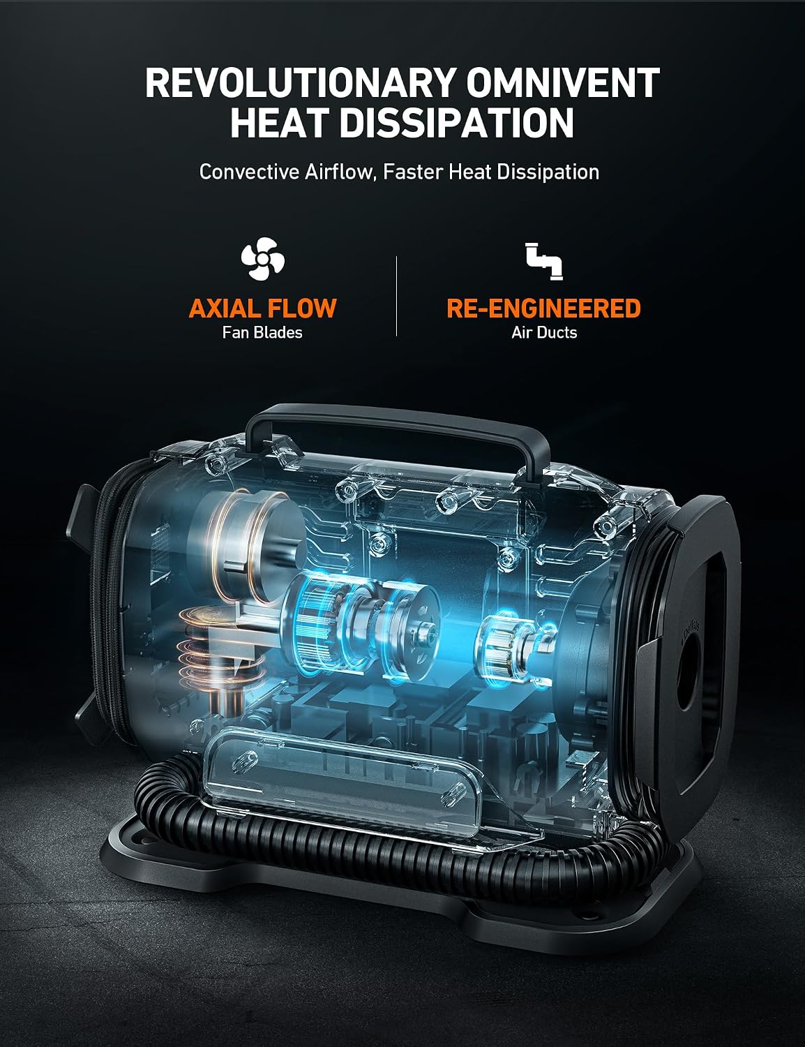 AstroAI Tire Inflator Portable Air Compressor, 12V DC/120V AC Dual Power