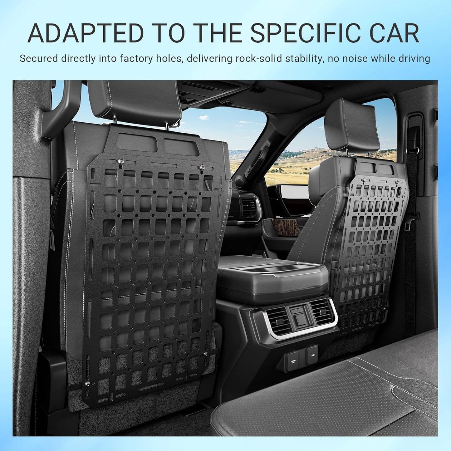 SZYANG Seat Back Molle Panel Compatible with 2015-2026 Ford F-150 Seat Back Organizers Molle Tactical Truck Organizer Replacement for 2015-2026 Ford F150 Accessories(2PCS)