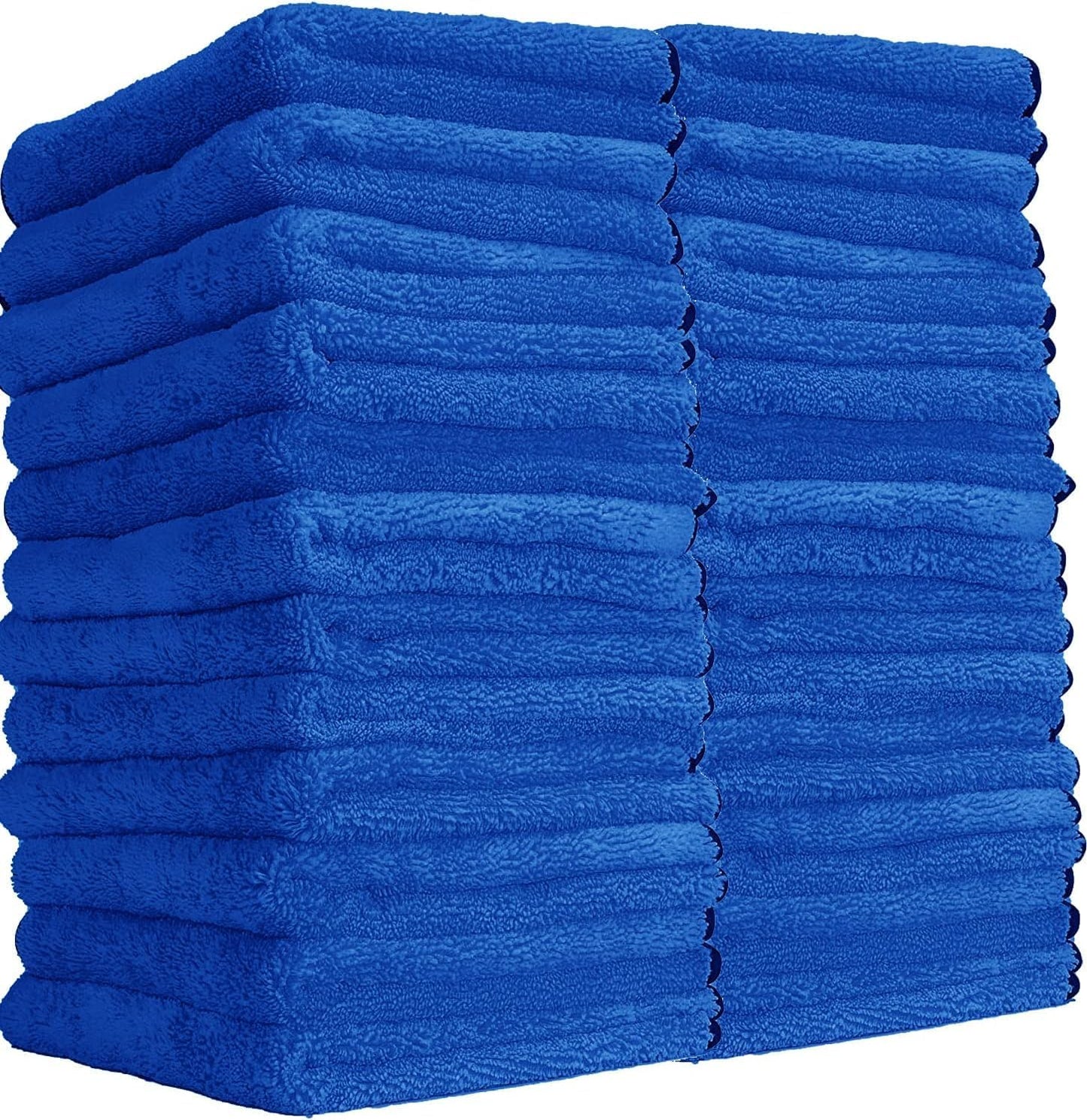 Chemical Guys, Professional Microfiber Towels, 16 x 16 in, Blue, 24 Pack | Ultra-soft, scratch-free towels to buff wax, dry panels and clean glass and interiors, machine washable