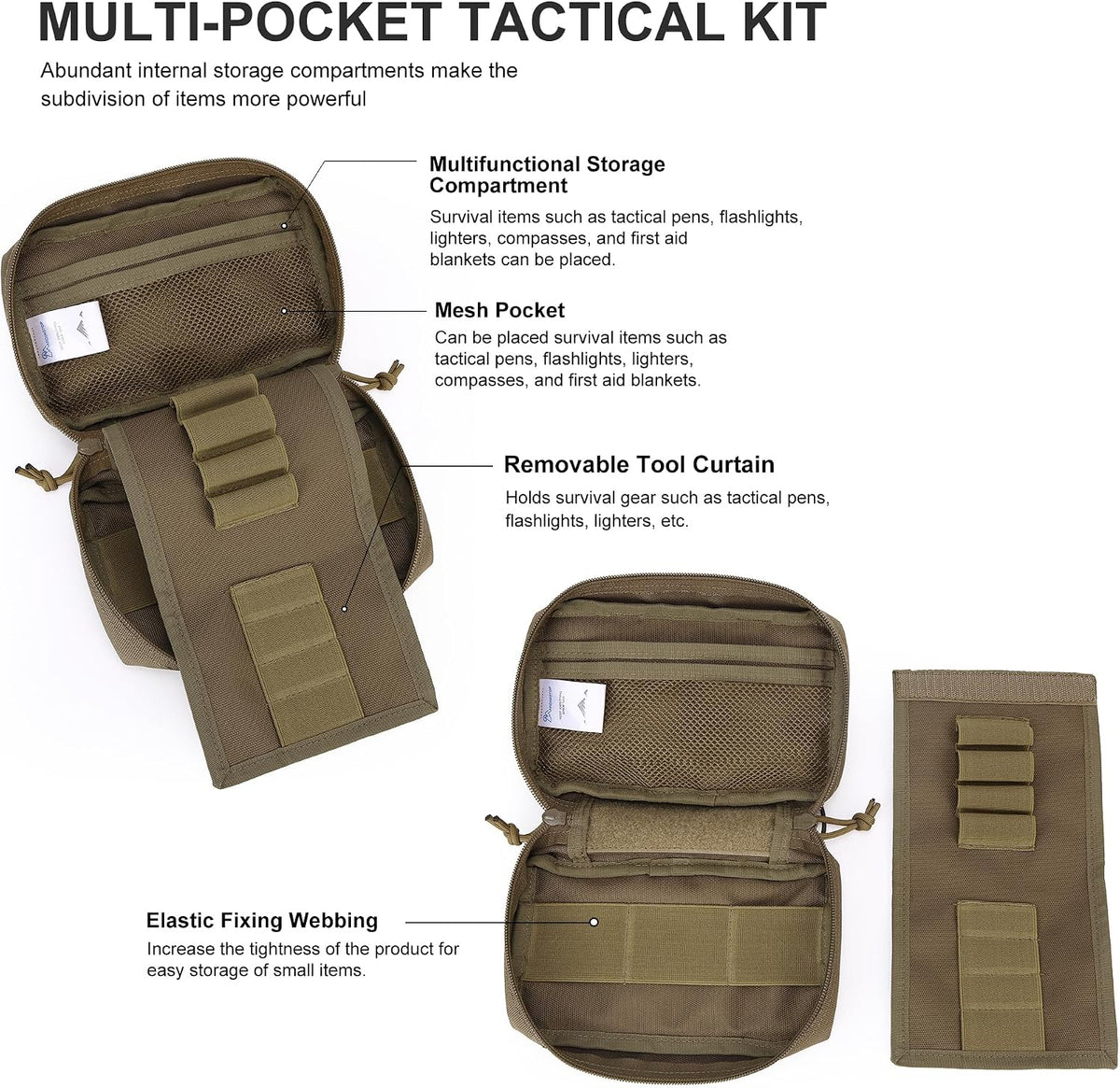 Mardingtop 600D/Cordura Tactical Molle Utility Pouch, Small Military Admin EDC Tool Organizer Bag