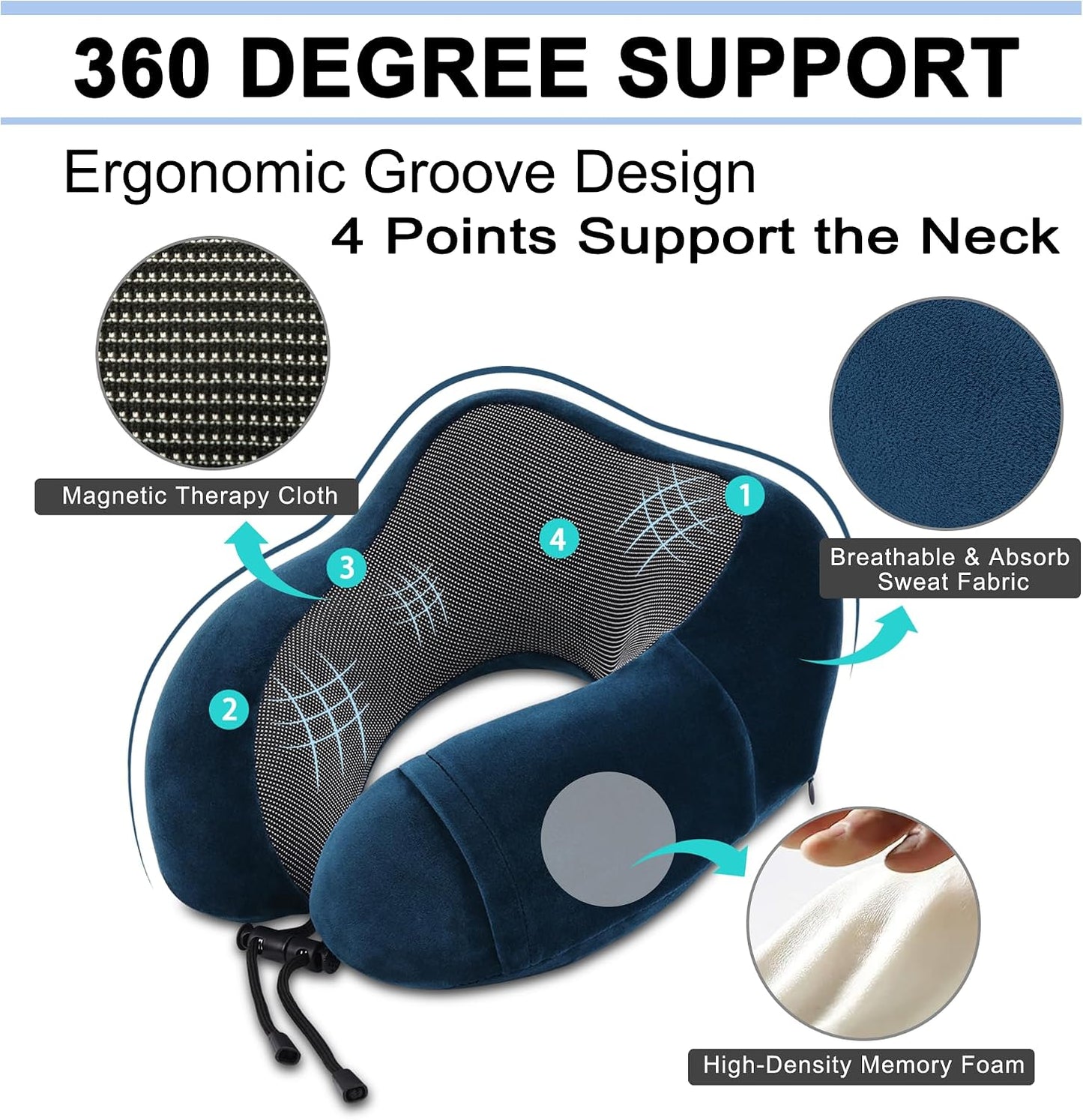 urnexttour Travel Pillow and Blanket Set Neck Pillows Travel Essentials with Sleep Mask for Airplane Car Memory Foam Blue
