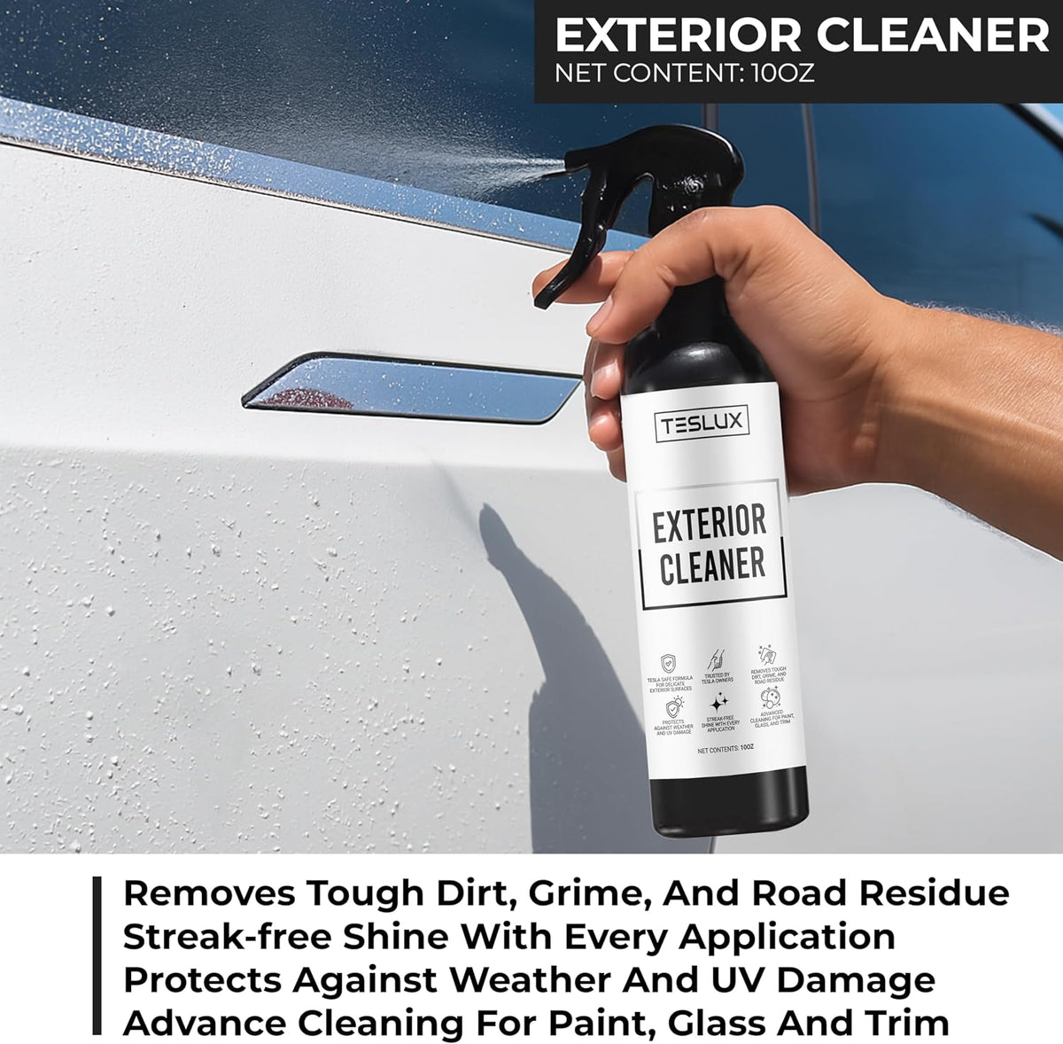 Complete Cleaning Kit for Tesla – Interior Cleaner, Exterior Cleaner, Glass Cleaner, Wheel Cleaner – All-in-One Detailing Solution for Tesla Model 3, Y, S, X