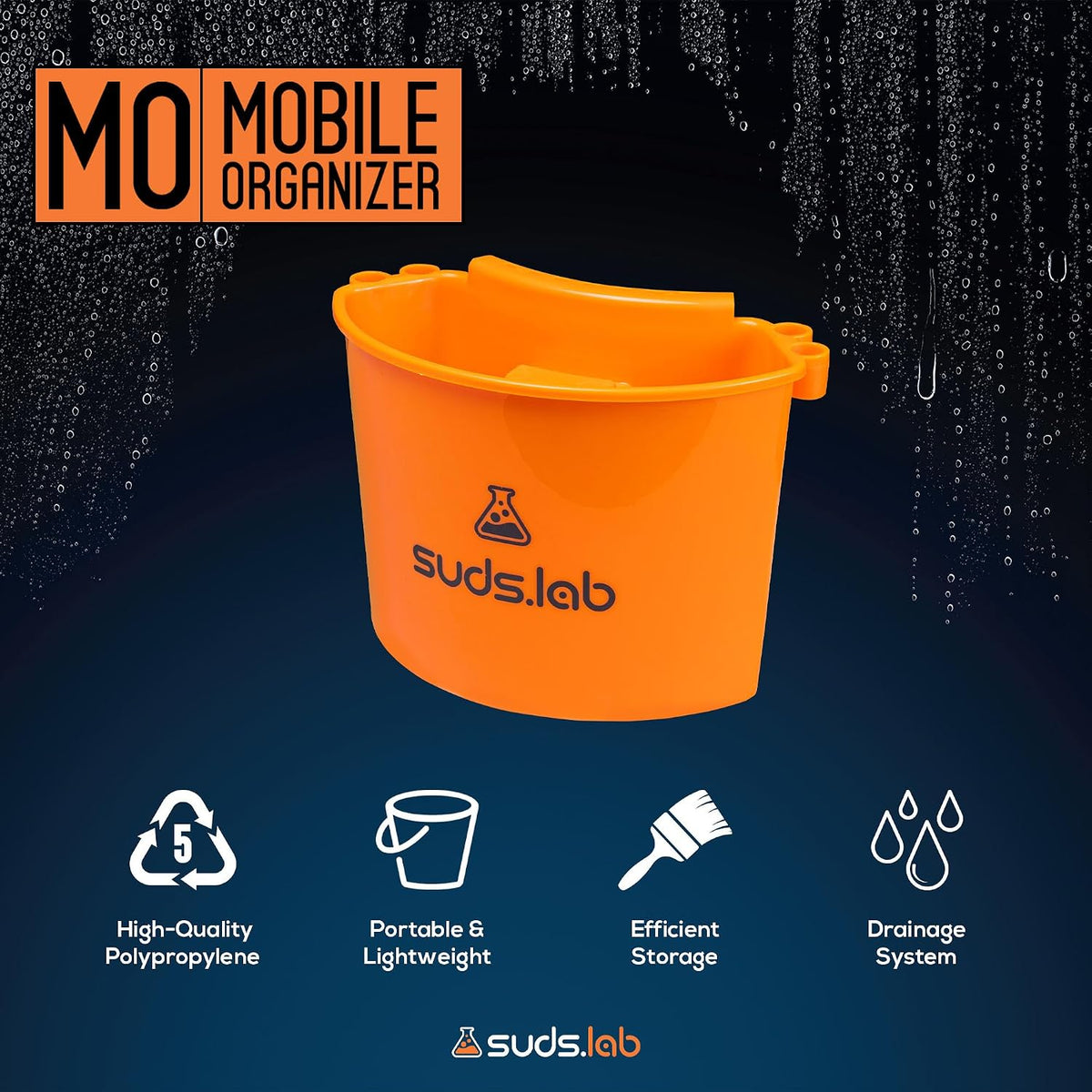 Suds Lab Car Wash Organizer, Detailer Caddy, Multipurpose, Universal Fit
