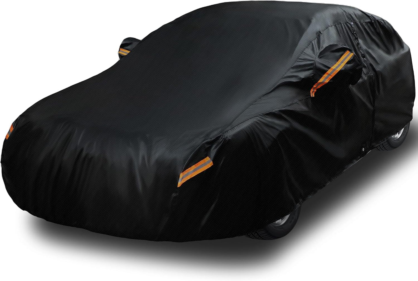 EzyShade Multi-Layer Car Cover Waterproof All Weather - See Vehicle Size-Chart - Outdoor Full Exterior Covers for Automobiles - Sedan Hatch SUV - Rain Snow Sun Wind - Black, Size A1 (See SizeChart)