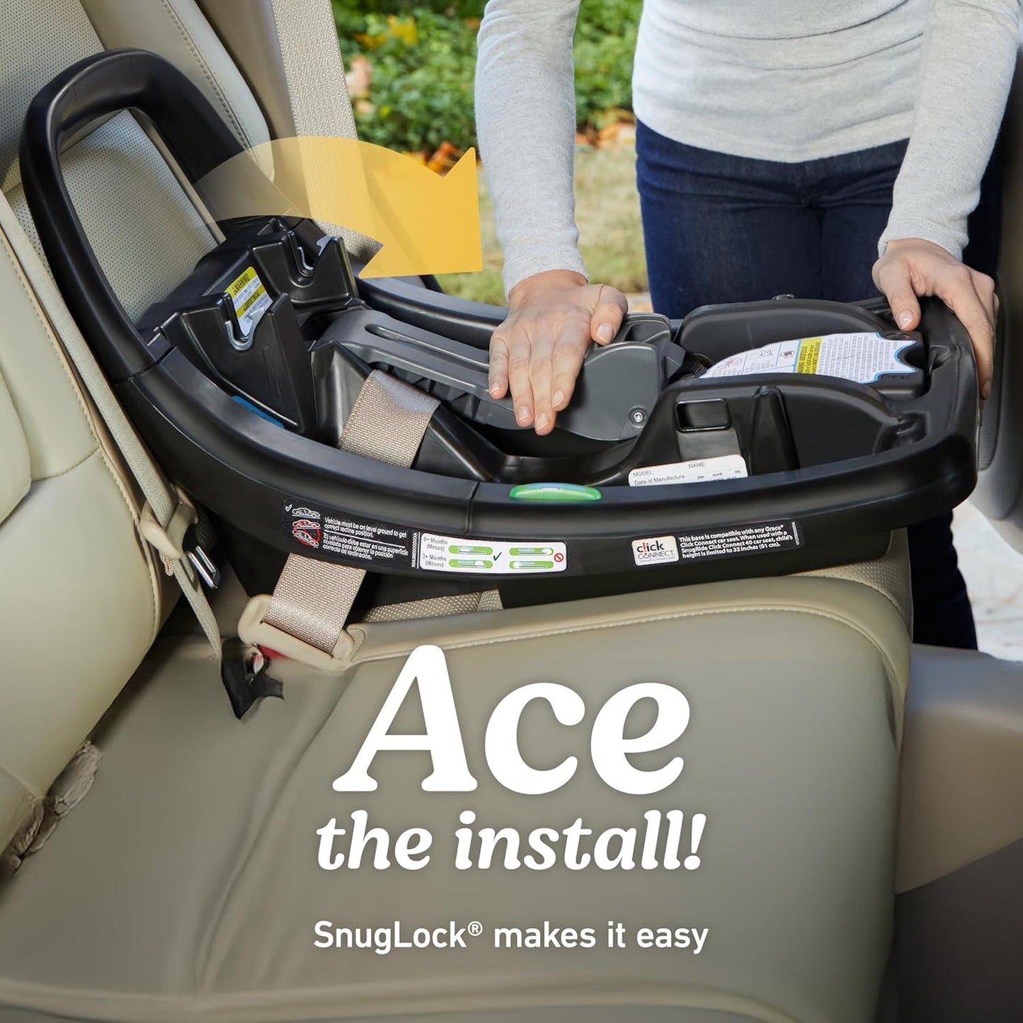 Graco SnugRide SnugFit DLX Infant Car Seat, Baby Car Seat Rear Facing with Anti Rebound Bar, Carseat with Adjustable Base and 5 Recline Positions, Spencer