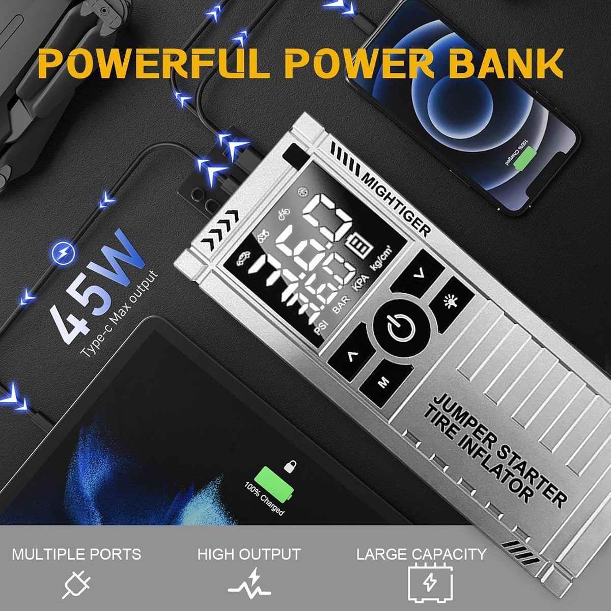 3000A Car Battery Jump Starter with Air Compressor